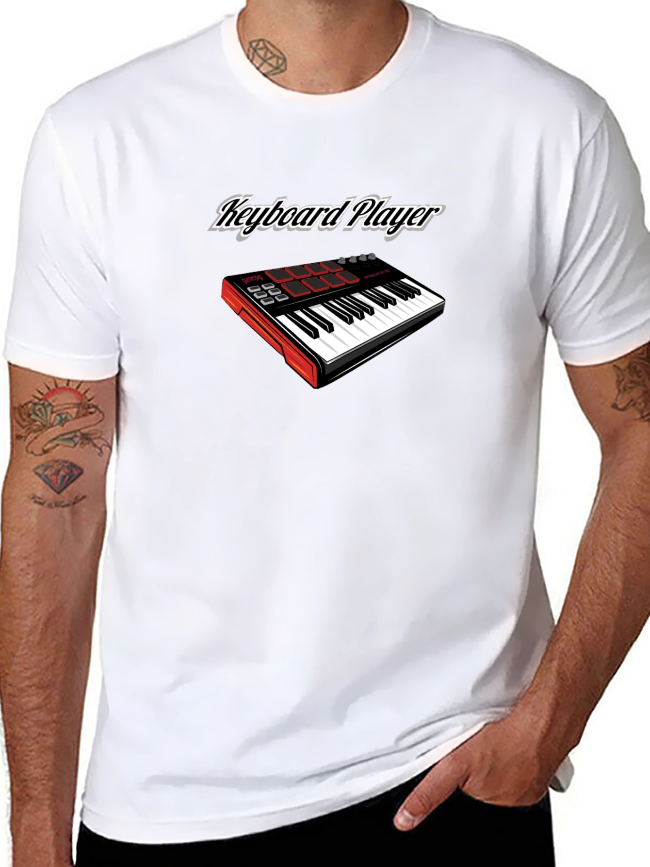 Keyboard Player Graphic Tee - Black