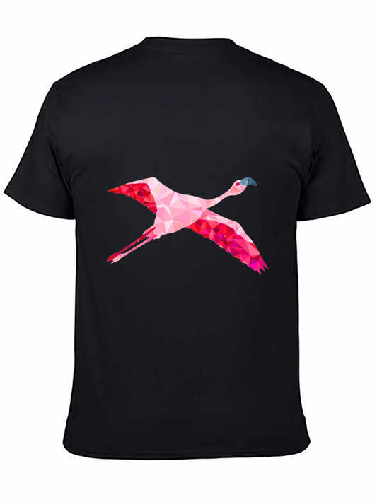 Geometric Flamingo Graphic Tee - Mens Black T-Shirt