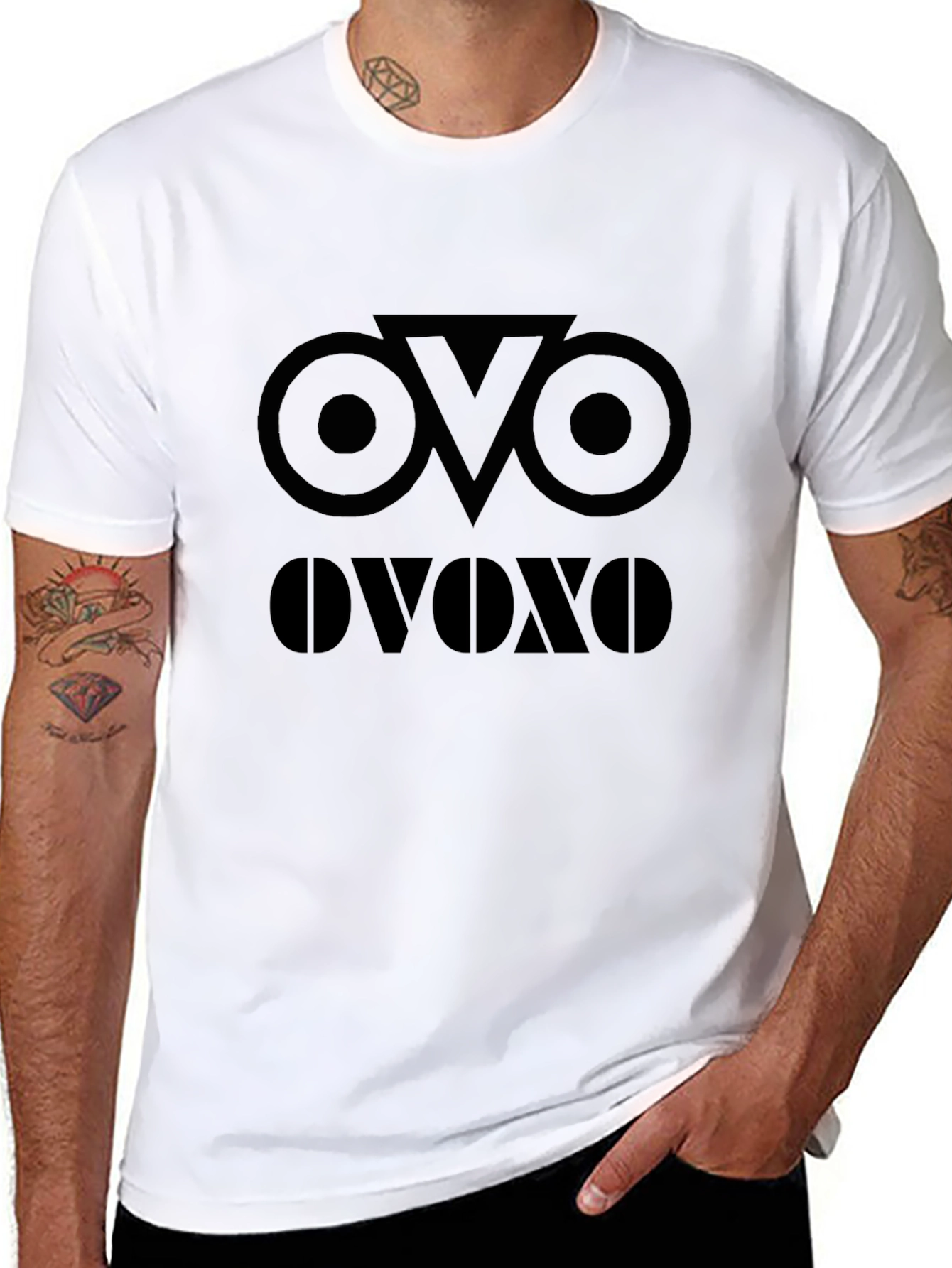 OVOXO Graphic Black T-Shirt - Modern Casual Tee