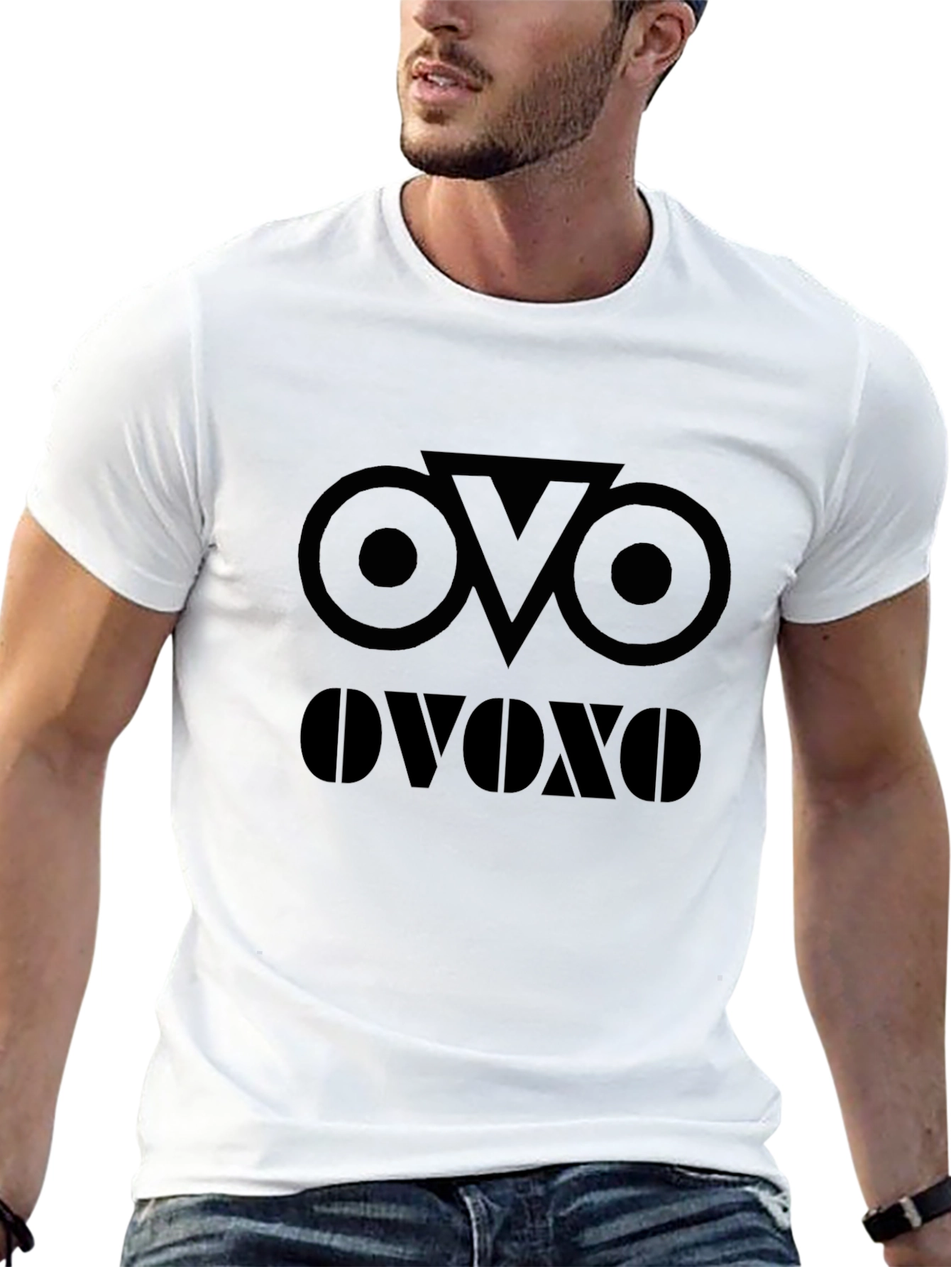OVOXO Graphic Black T-Shirt - Modern Casual Tee