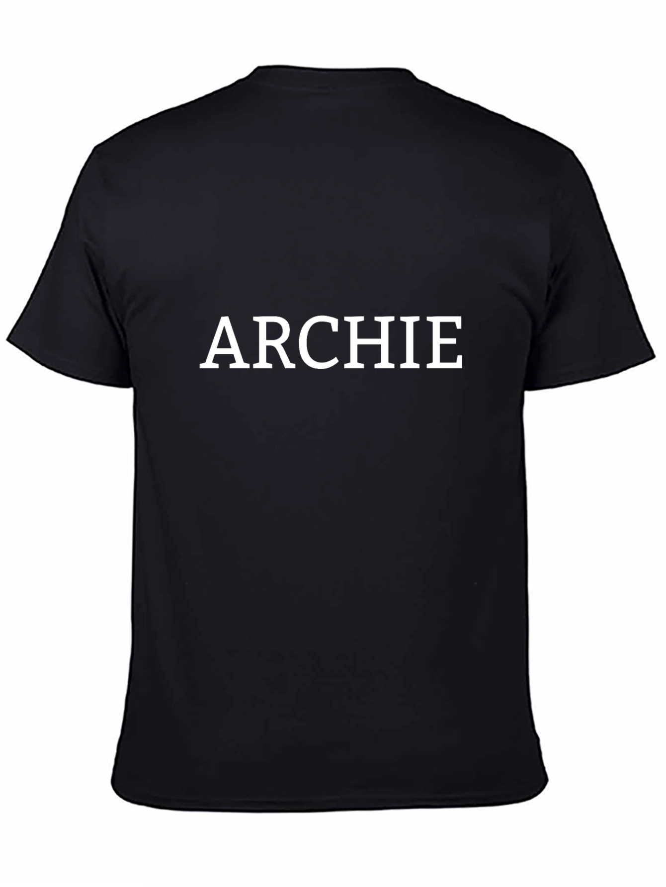 Personalized ARCHIE Black Cotton T-Shirt