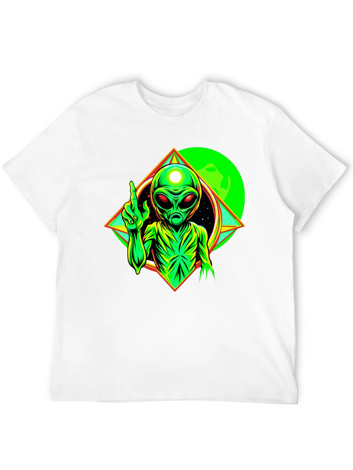 Cosmic Alien Graphic Tee - Black