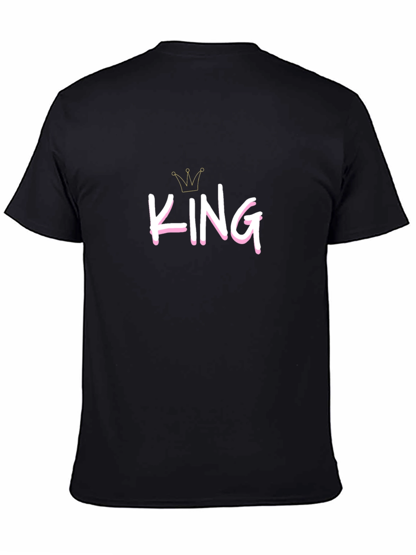 King Graphic Tee - Black Cotton Casual T-Shirt