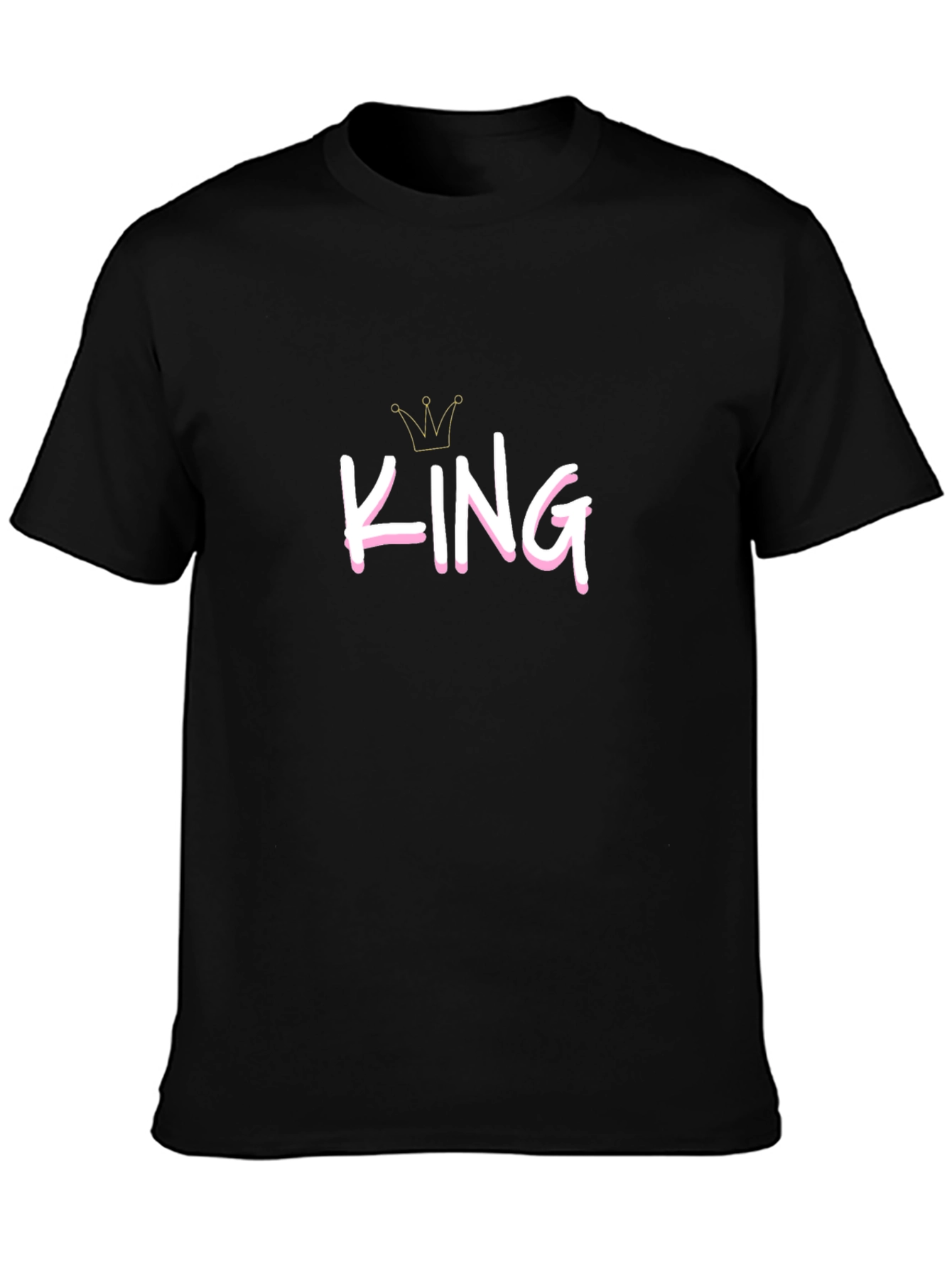 King Graphic Tee - Black Cotton Casual T-Shirt