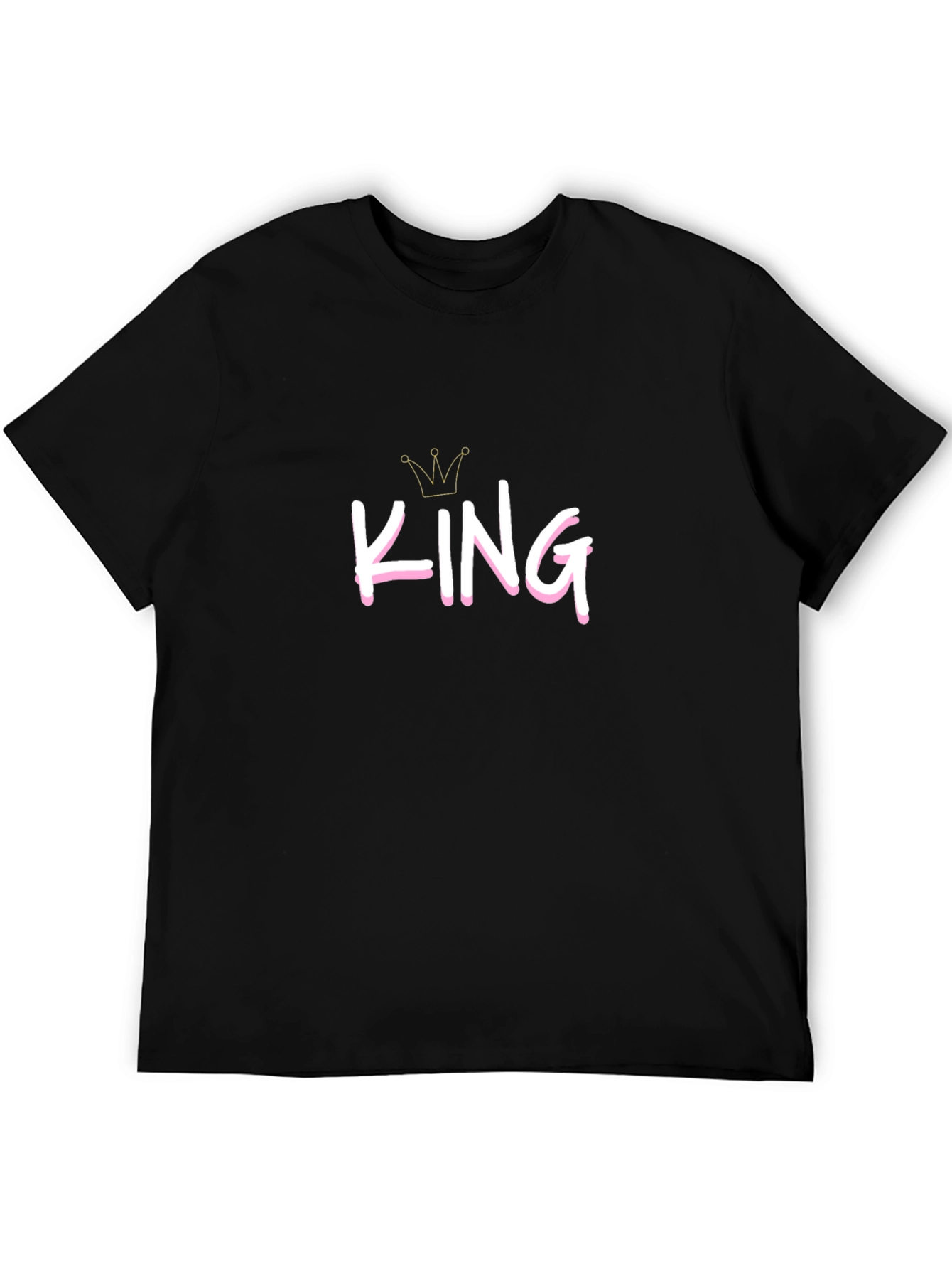 King Graphic Tee - Black Cotton Casual T-Shirt