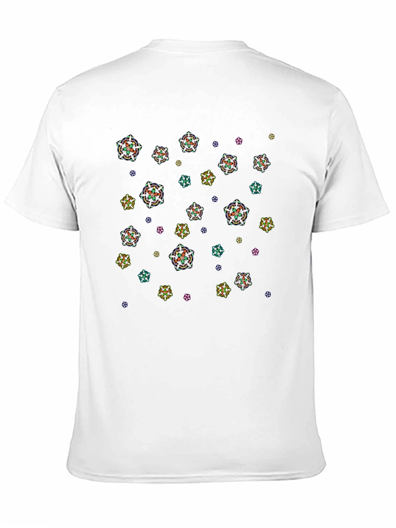 Abstract Floral Pattern Black T-Shirt