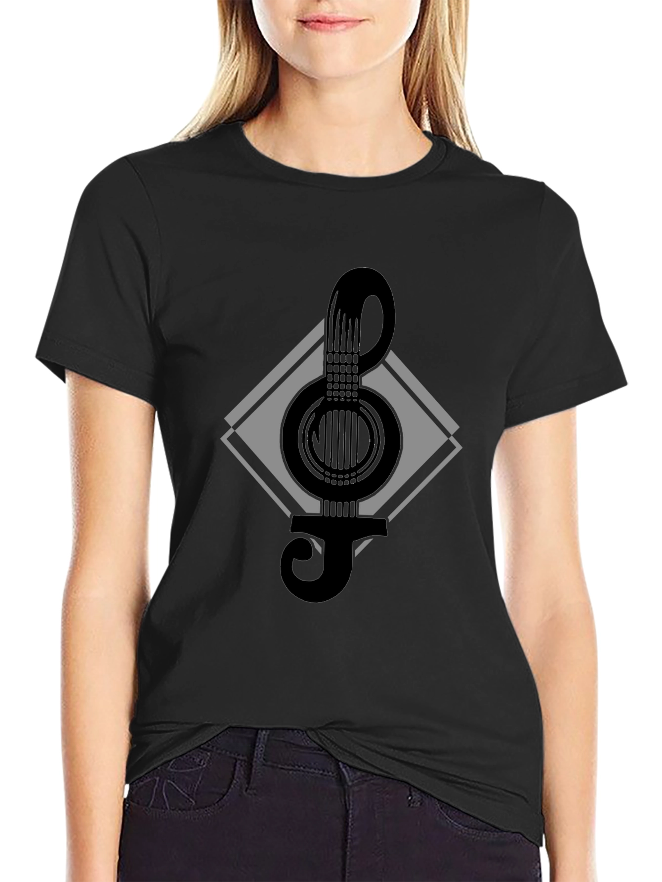Musical Treble Clef Guitar Graphic Tee