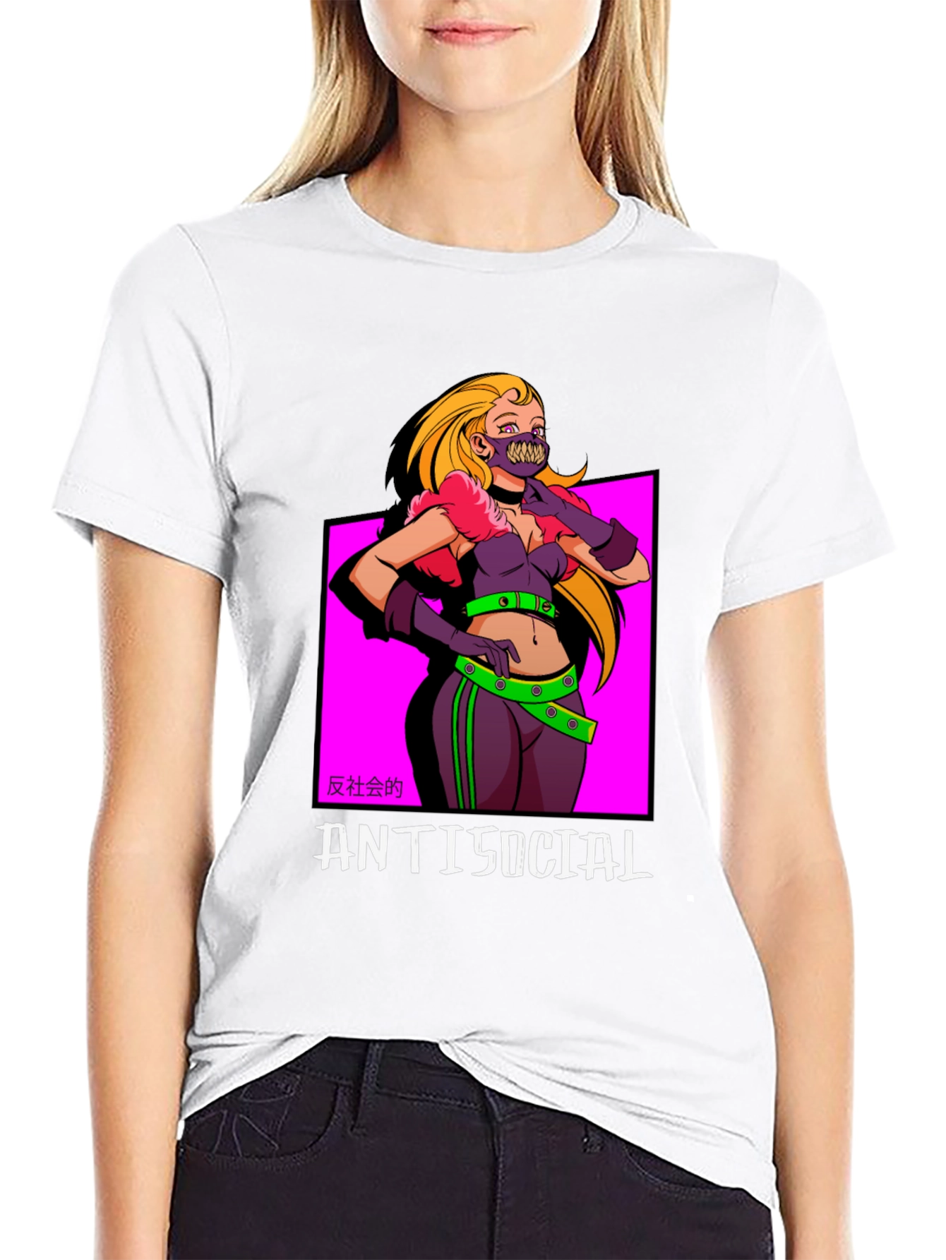 Antisocial T-Shirt: Anime Girl Graphic Tee