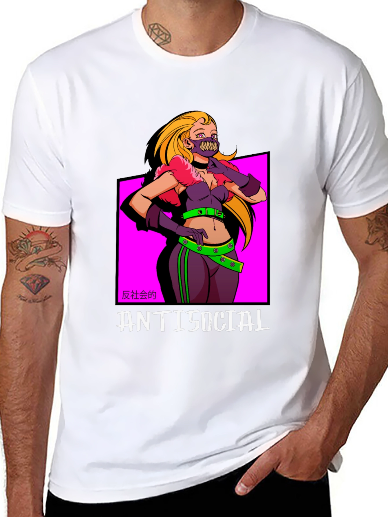 Antisocial T-Shirt: Anime Girl Graphic Tee