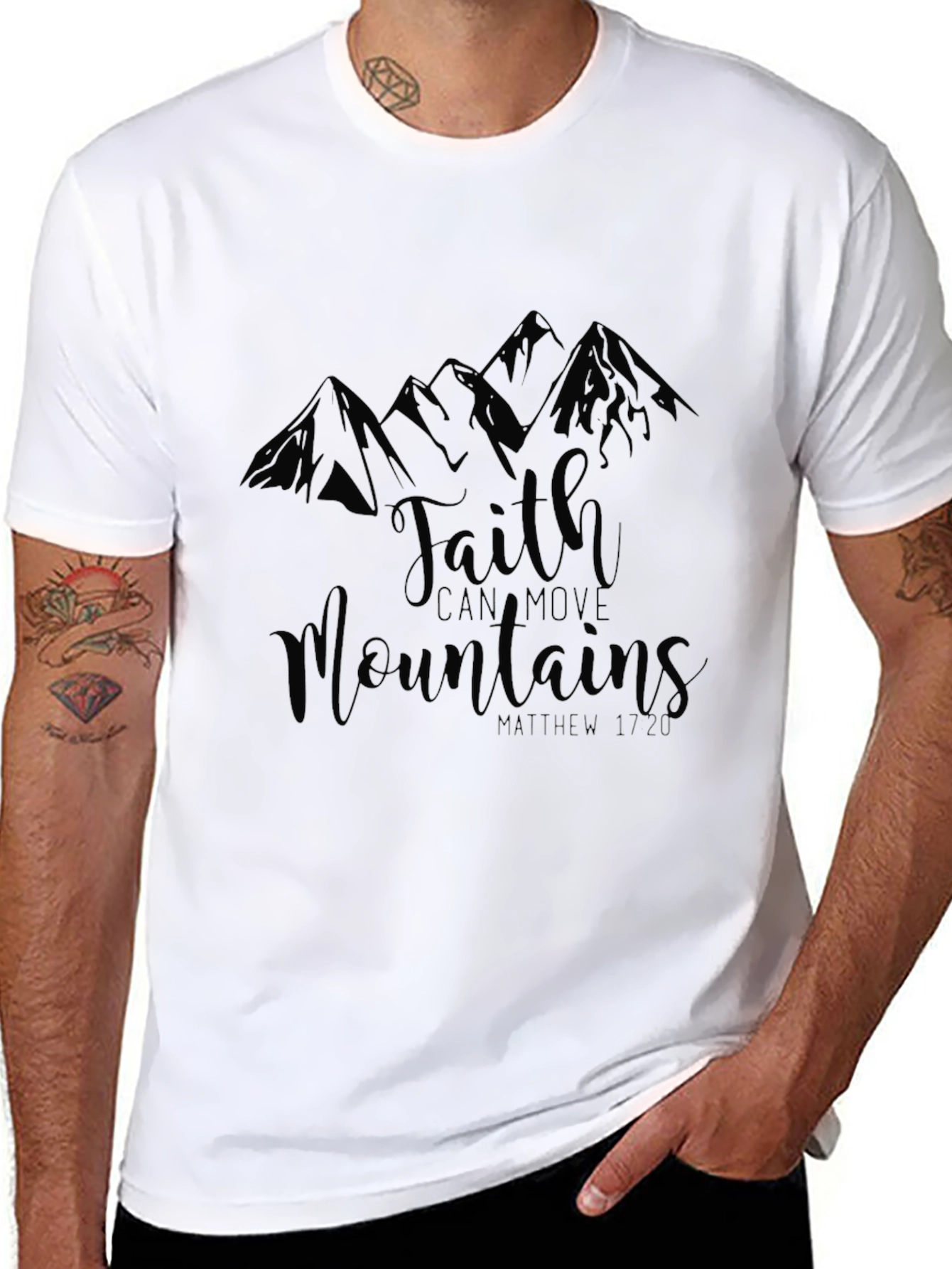 Faith Can Move Mountains Black T-Shirt