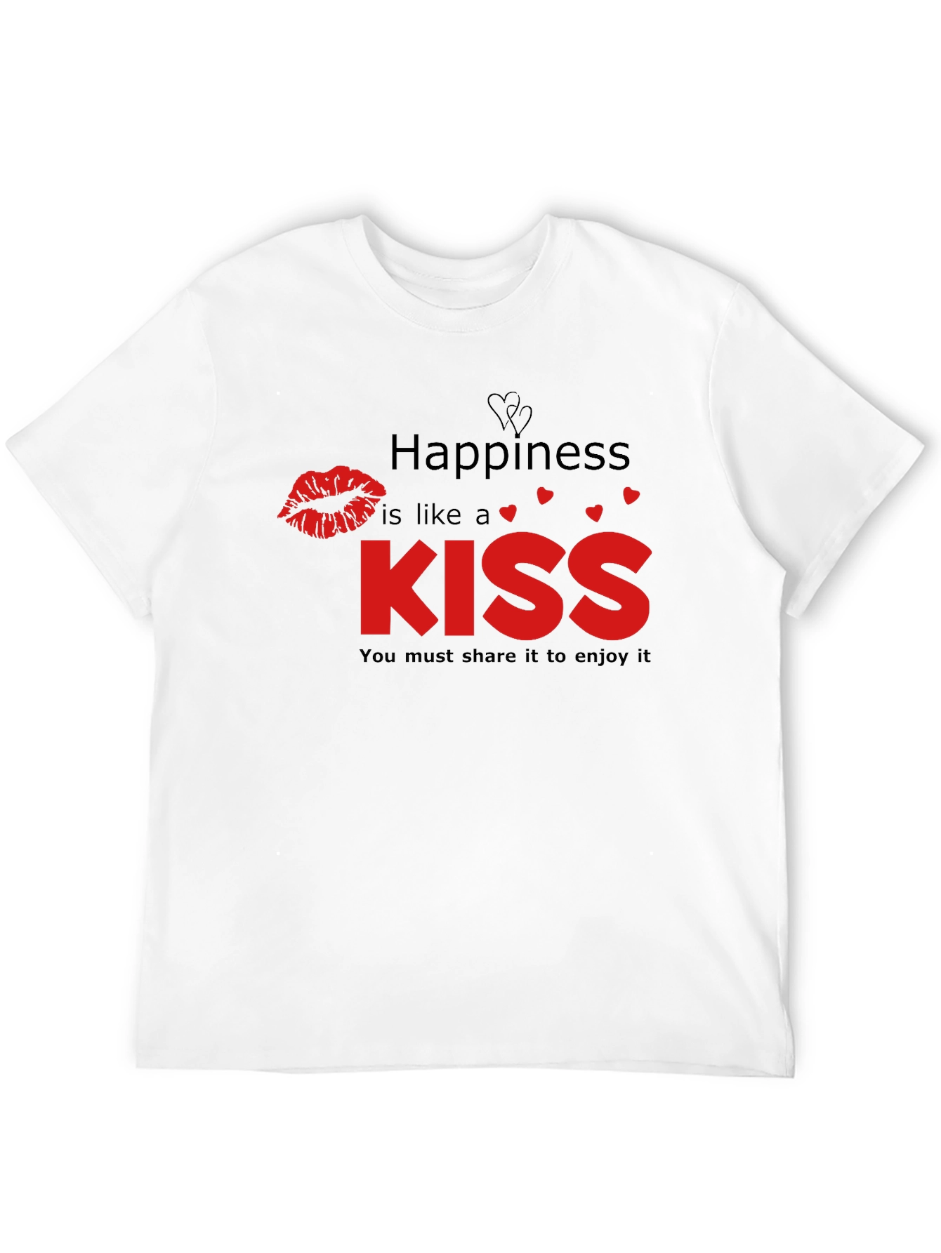 Happiness Kiss Graphic Tee - Black