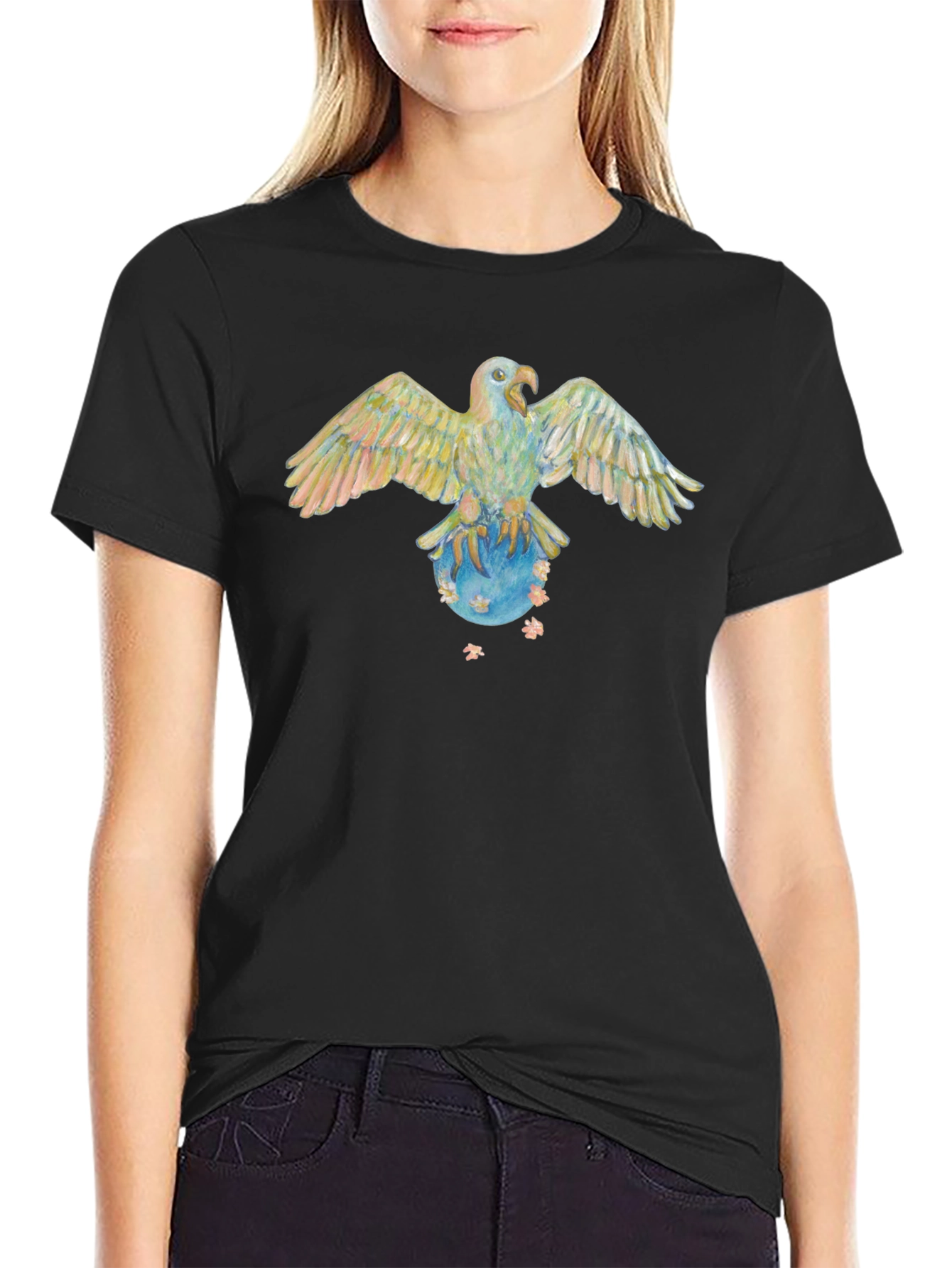 Eagle on Globe Graphic Black T-Shirt