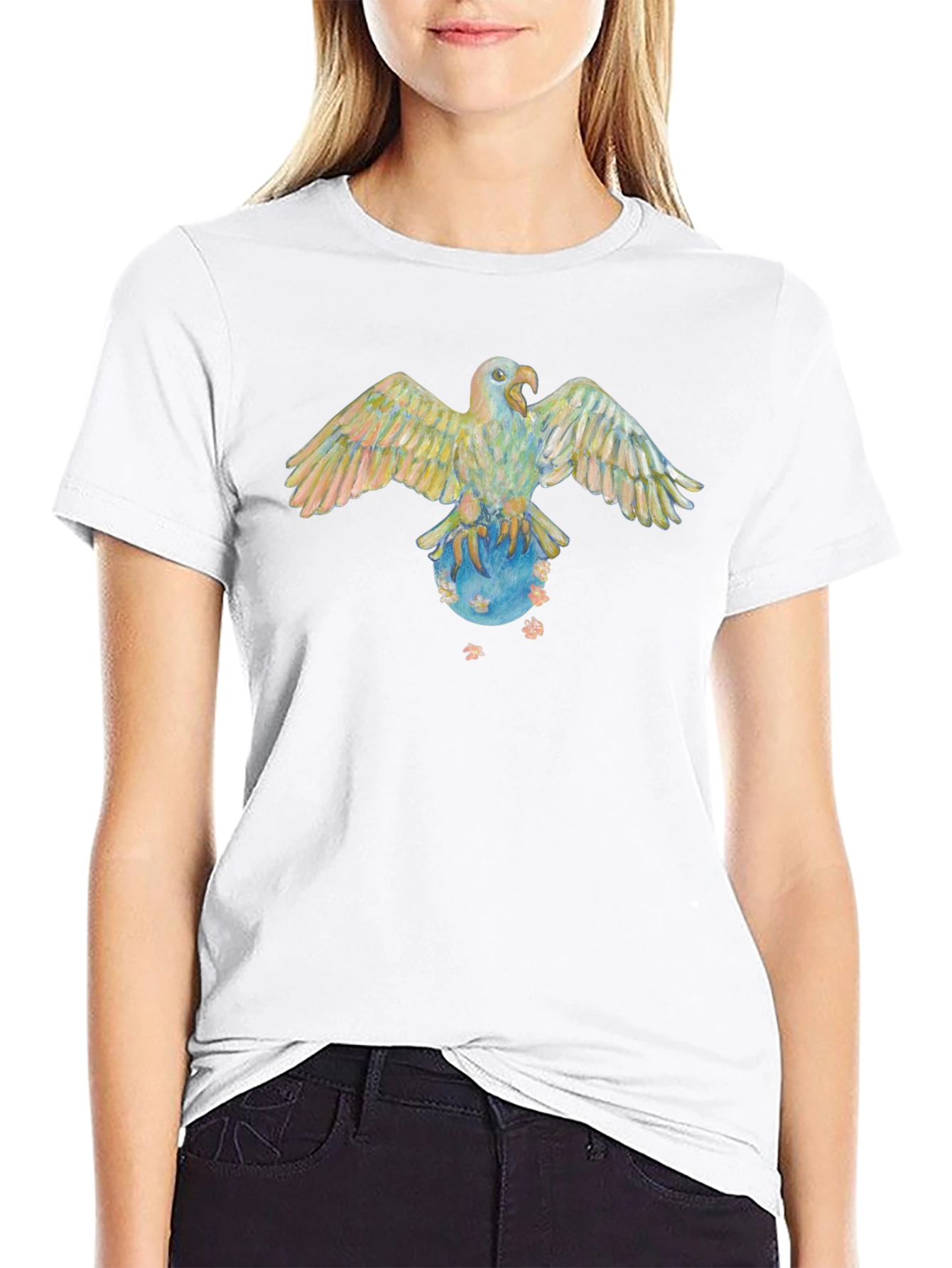 Eagle on Globe Graphic Black T-Shirt