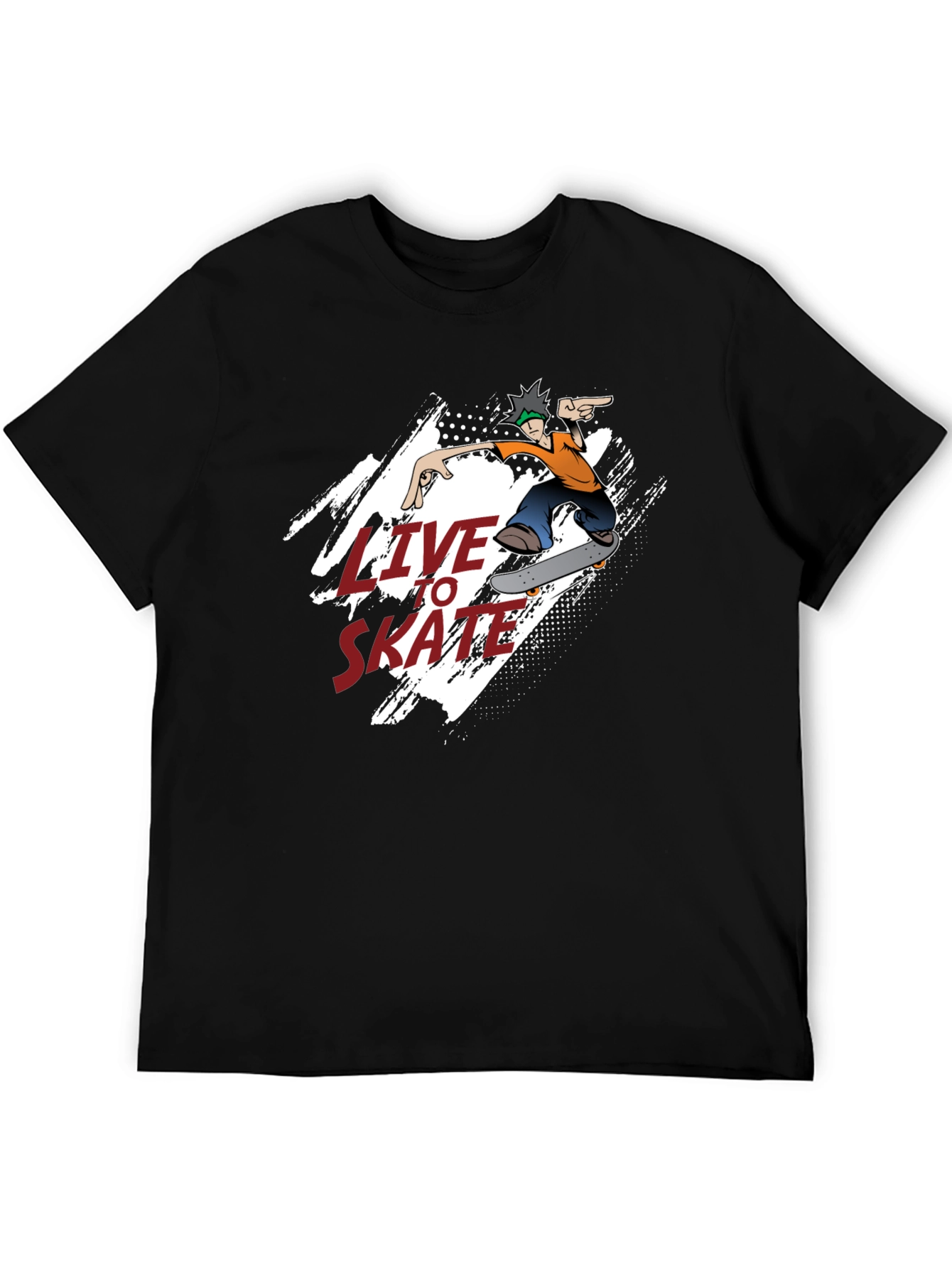 Live To Skate T-Shirt - Black Skater Tee