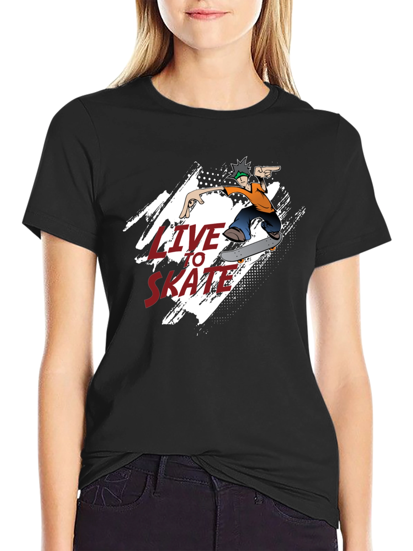 Live To Skate T-Shirt - Black Skater Tee