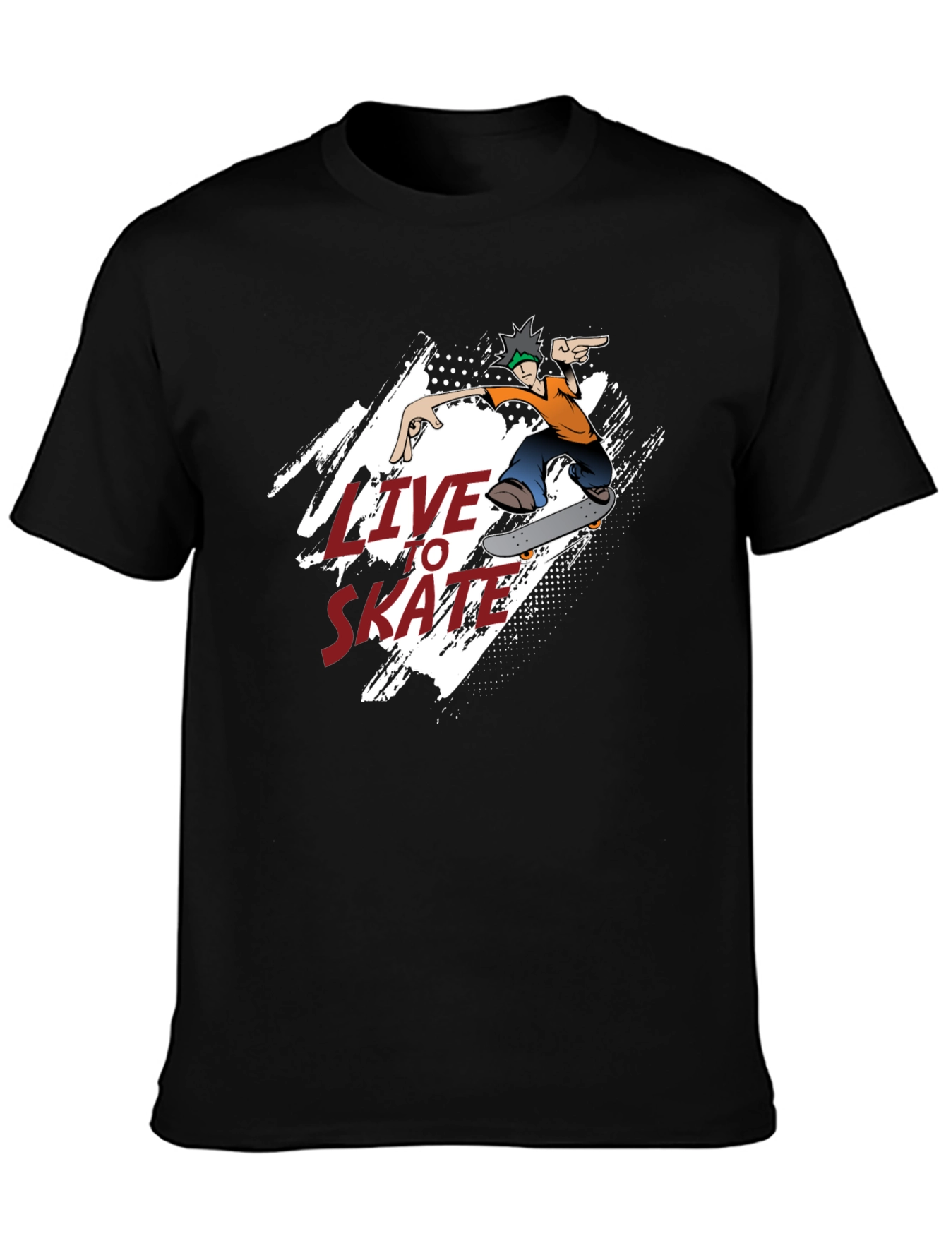 Live To Skate T-Shirt - Black Skater Tee