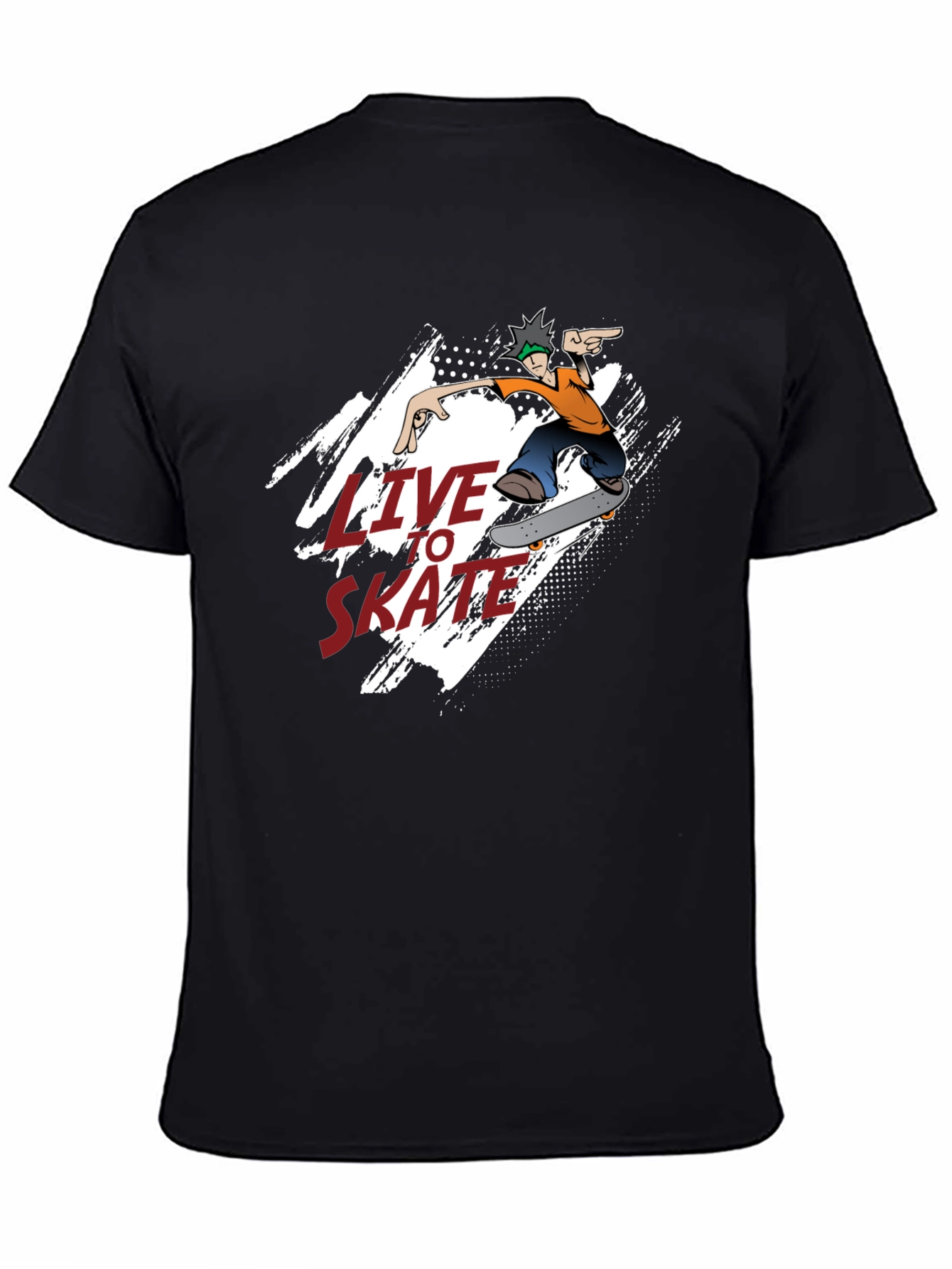 Live To Skate T-Shirt - Black Skater Tee