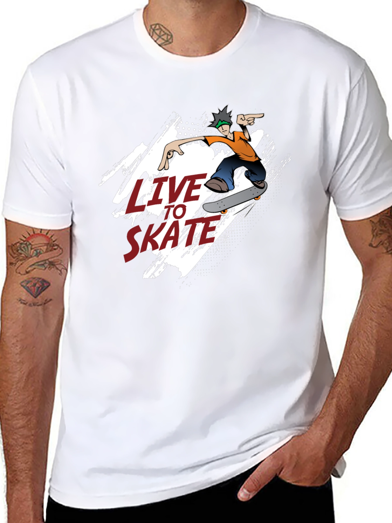 Live To Skate T-Shirt - Black Skater Tee