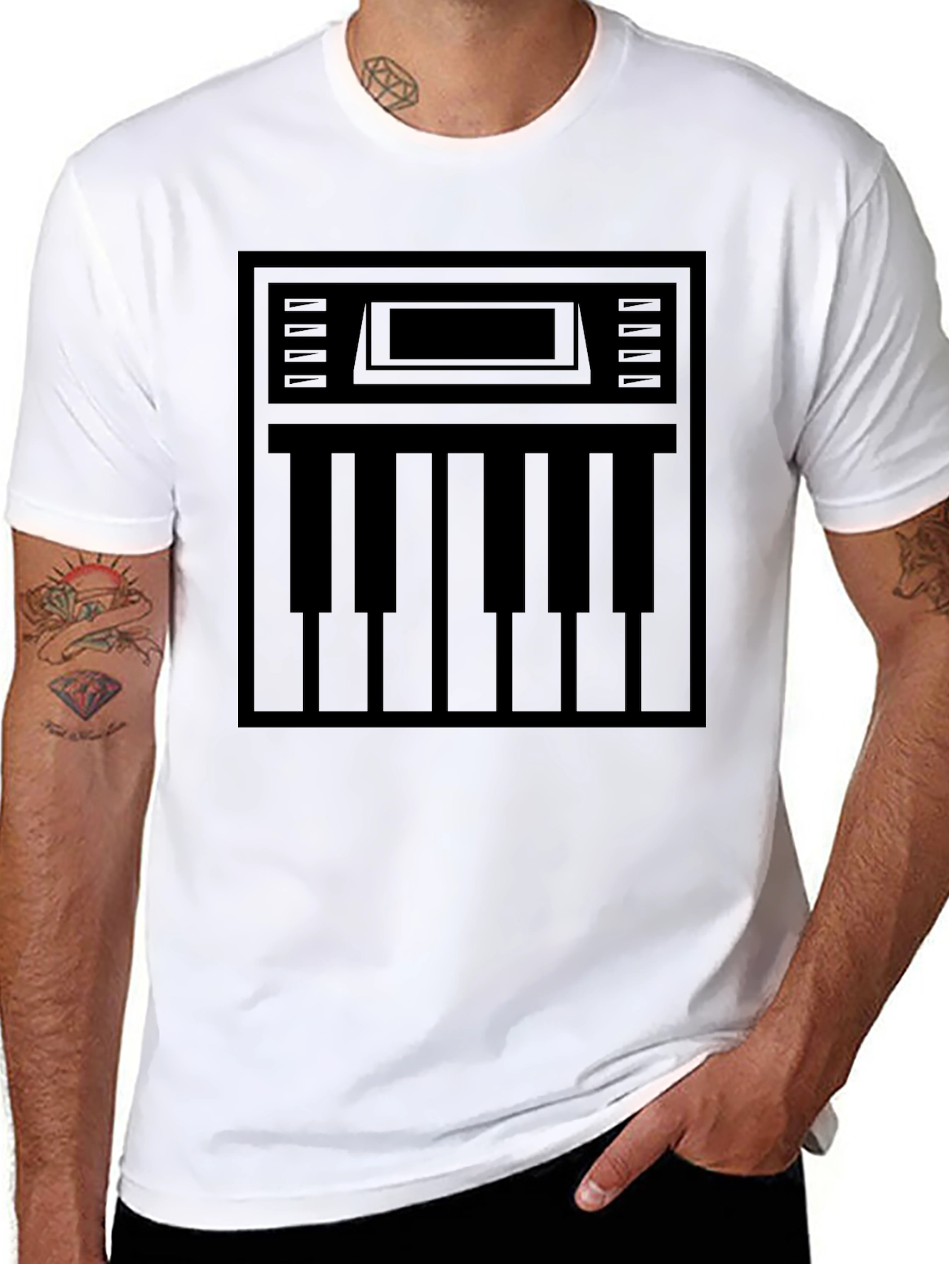 Synth Keyboard Graphic Tee - Black