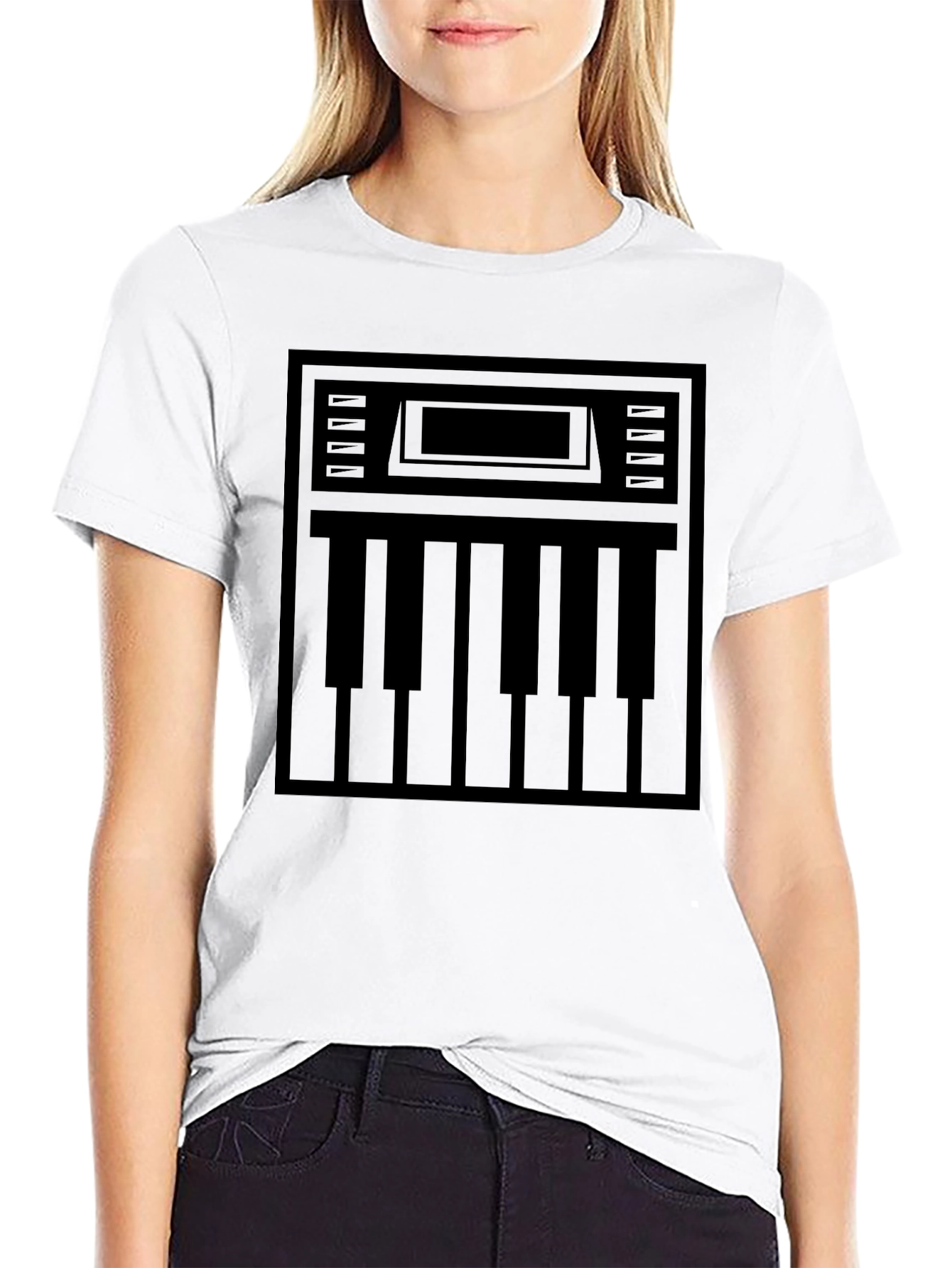 Synth Keyboard Graphic Tee - Black