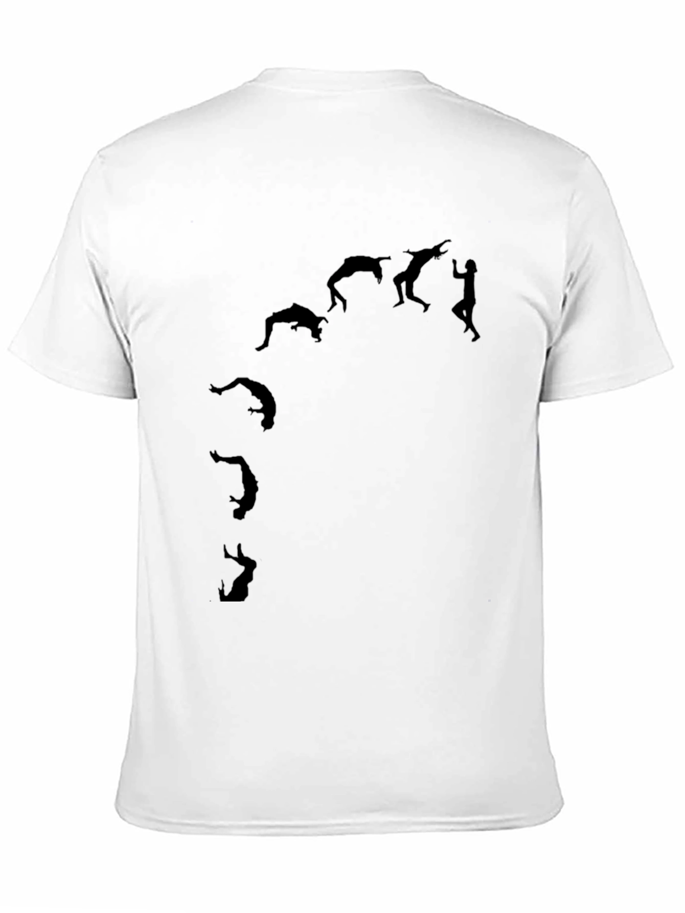 Black T-Shirt with Acrobatics Silhouette Design