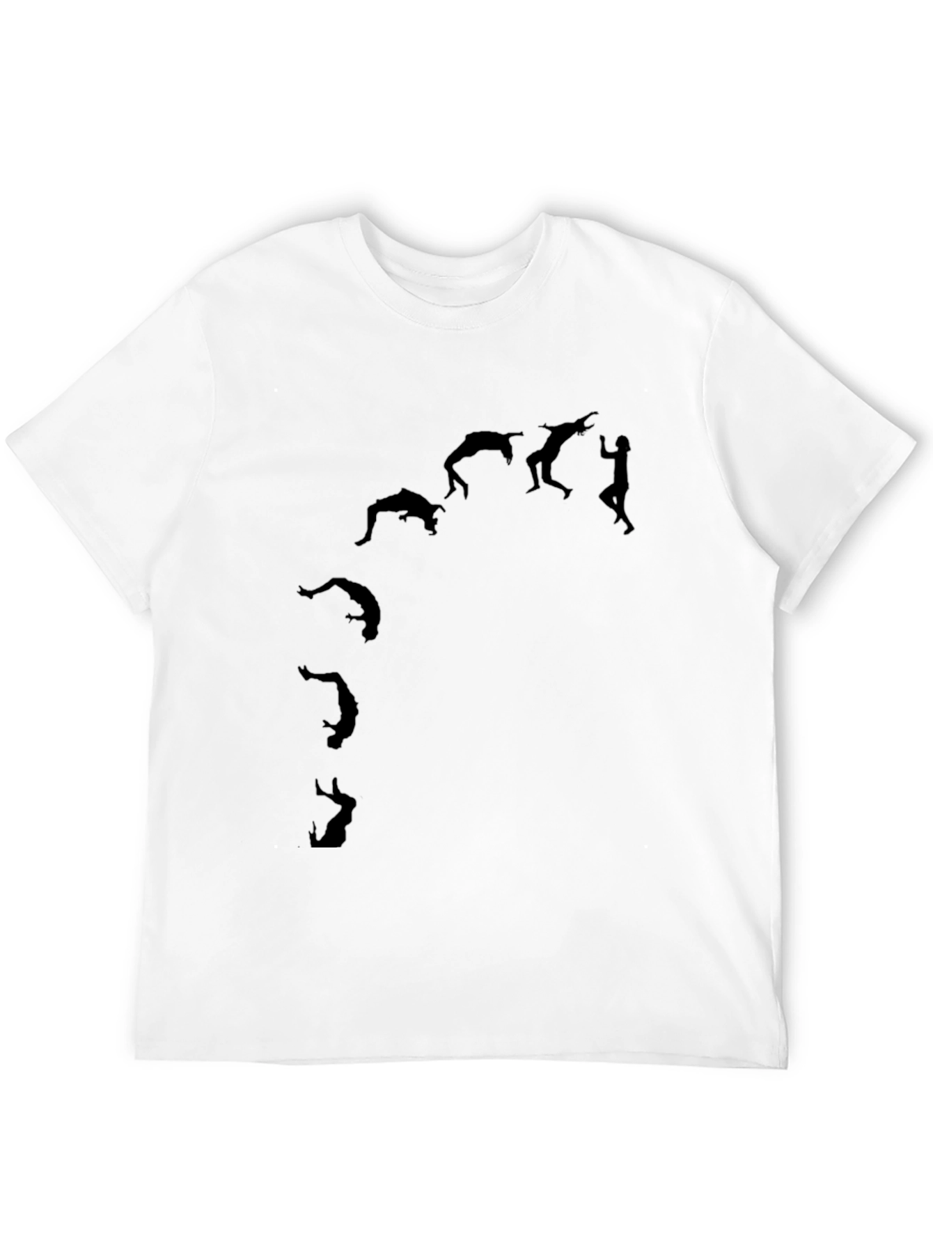 Black T-Shirt with Acrobatics Silhouette Design
