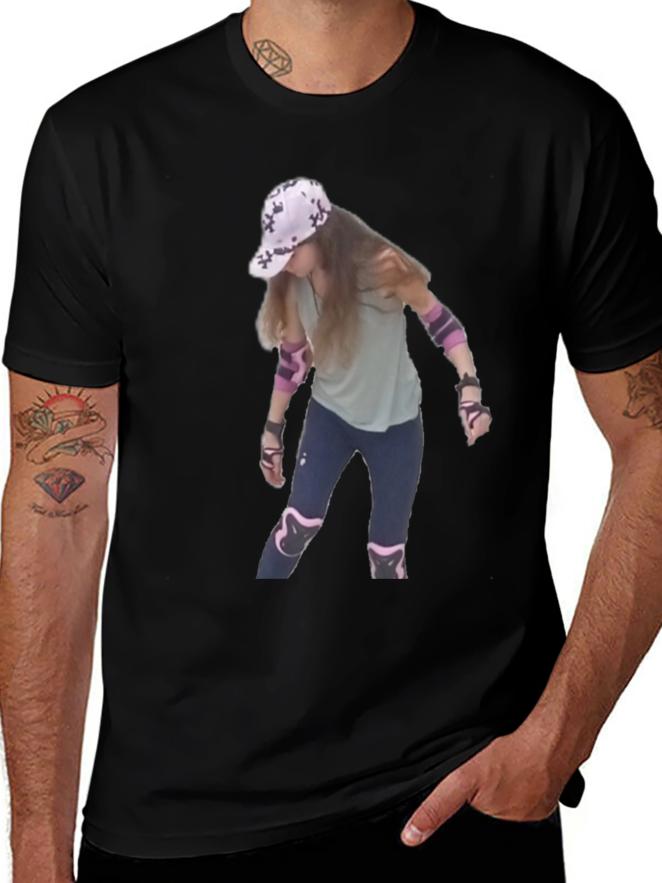 Cool T-Shirt with Roller Skater Print