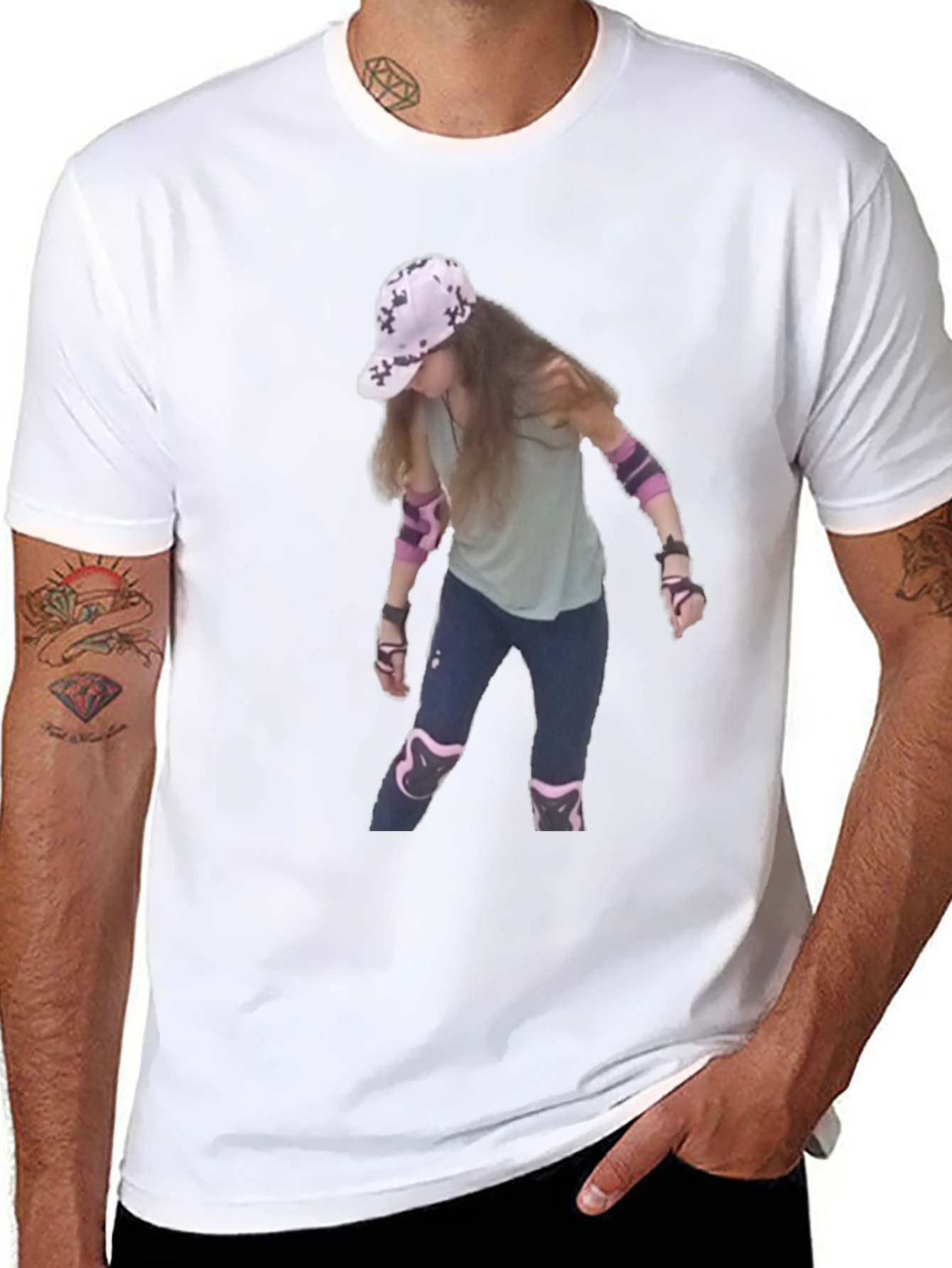 Cool T-Shirt with Roller Skater Print