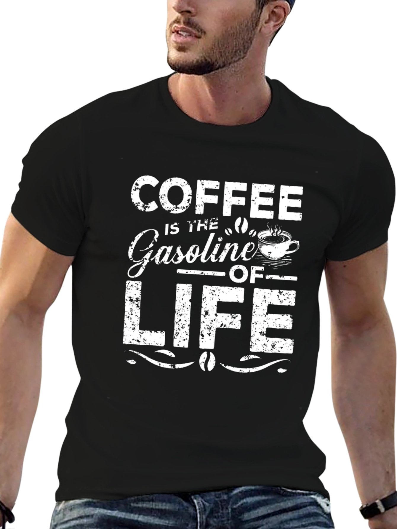 Coffee is the Gasoline of Life Graphic T-Shirt
