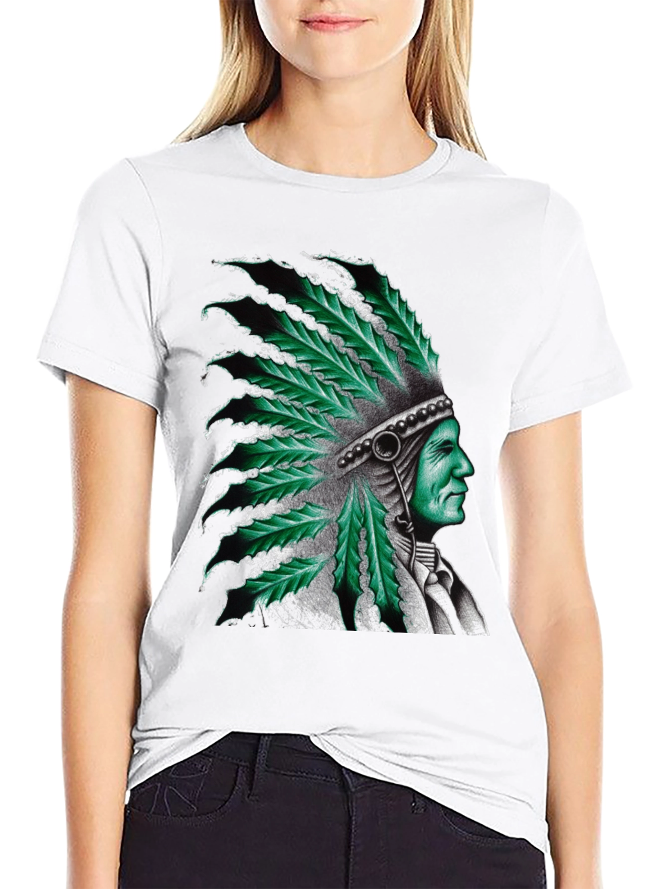 Cannabis Leaf Headdress Graphic Tee