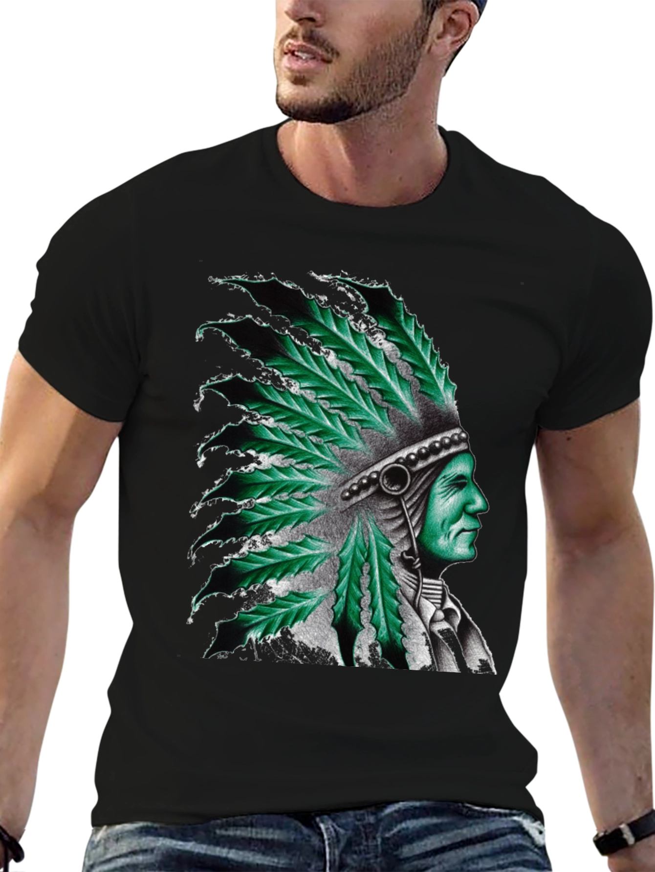 Cannabis Leaf Headdress Graphic Tee