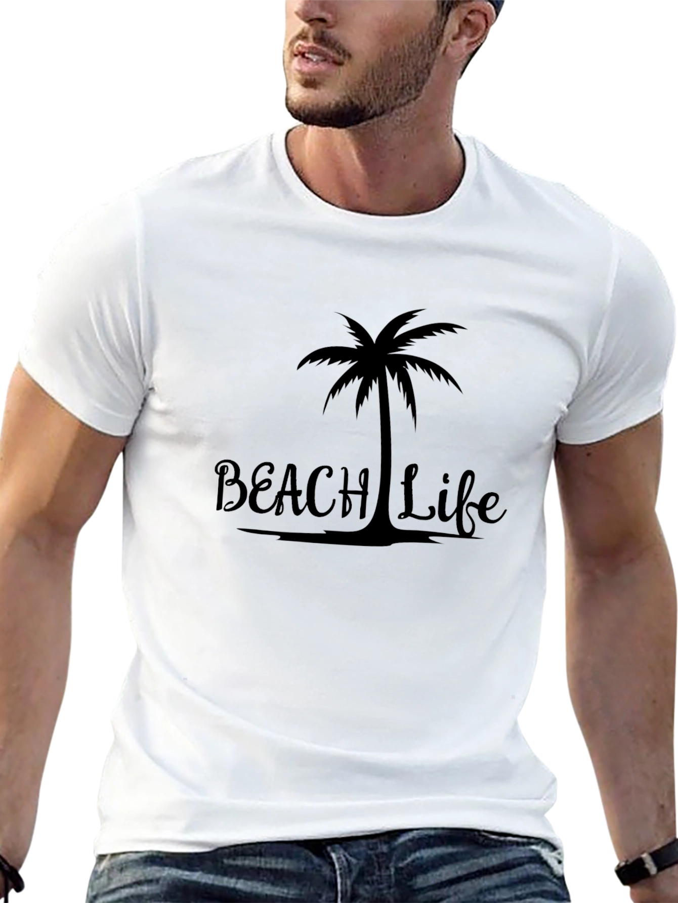 Beach Life Palm Tree Graphic T-Shirt