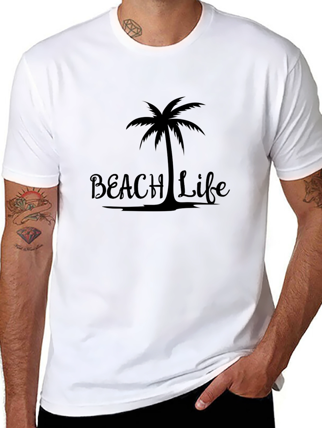 Beach Life Palm Tree Graphic T-Shirt