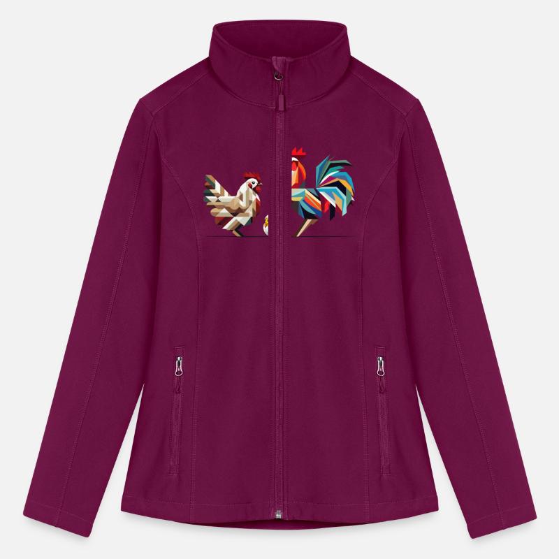 Rooster, Hen, and Chick – Geometric Easter Motif