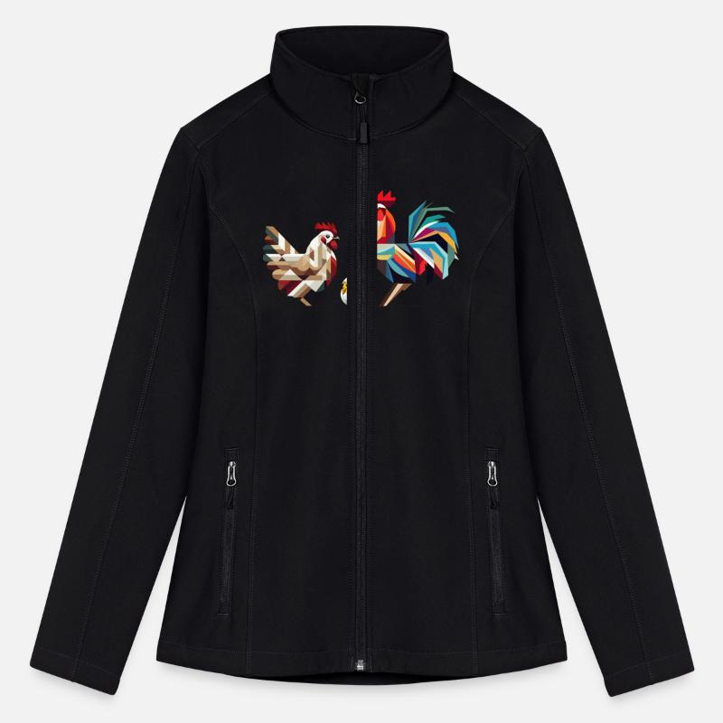 Rooster, Hen, and Chick – Geometric Easter Motif