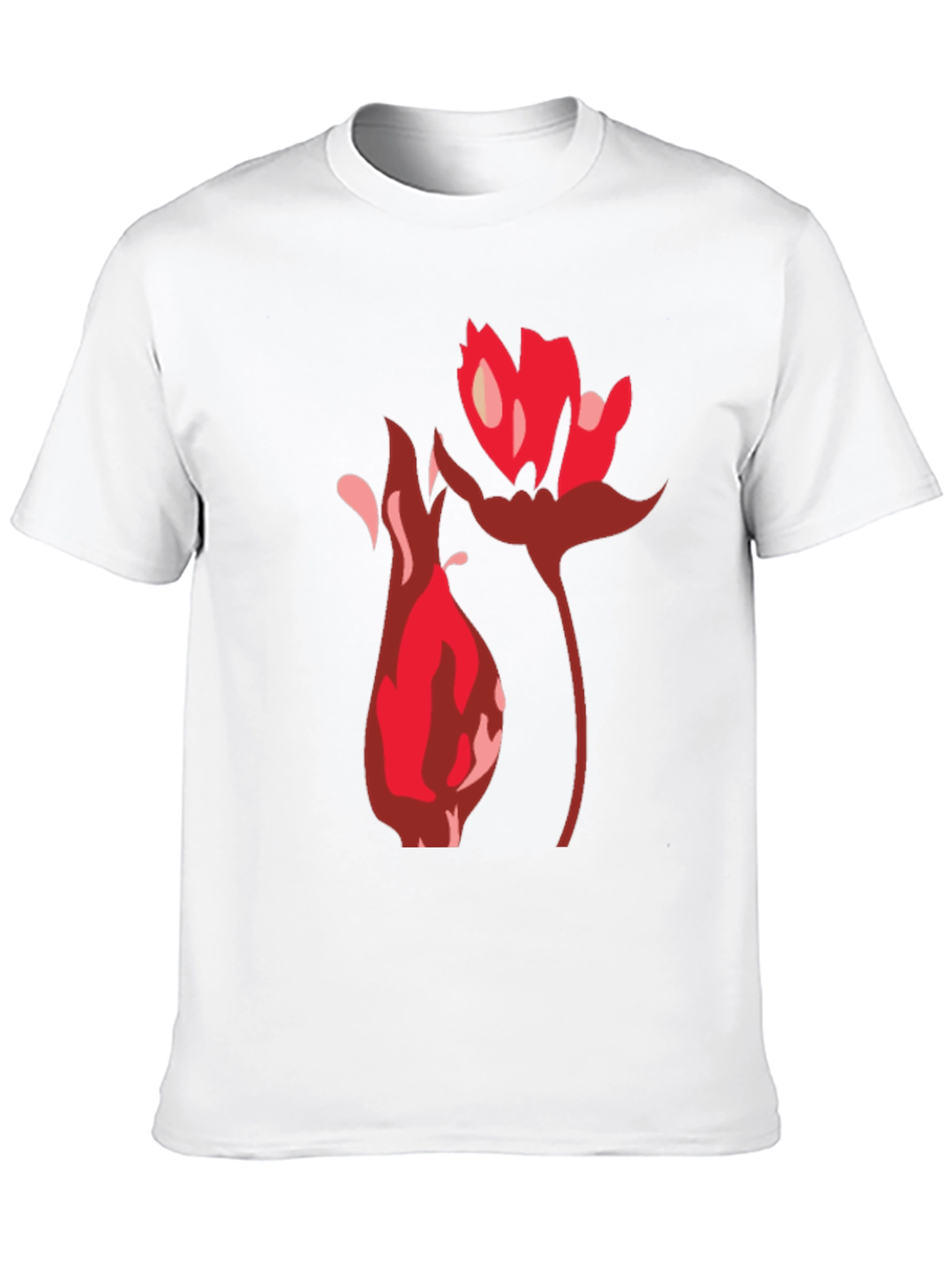 Black T-Shirt with Bold Floral Graphic