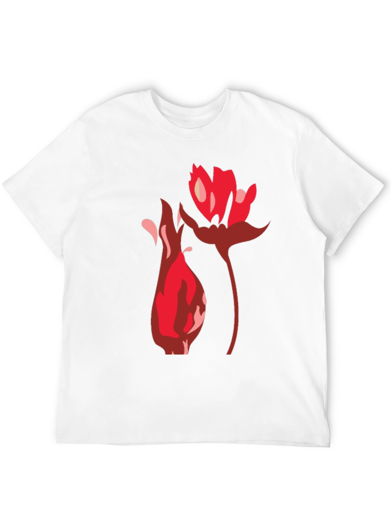 Black T-Shirt with Bold Floral Graphic