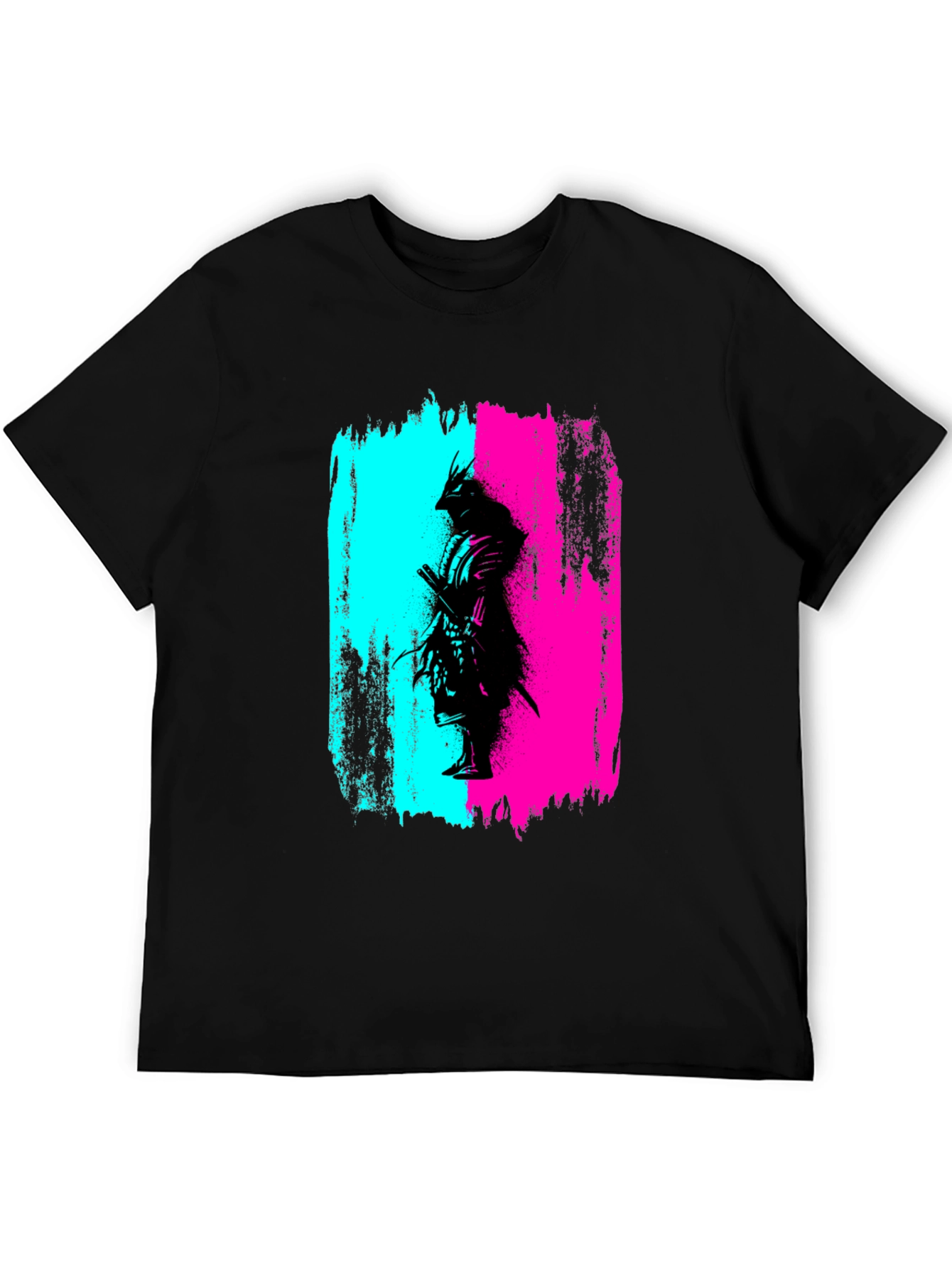 Samurai Graphic Print T-Shirt - Black