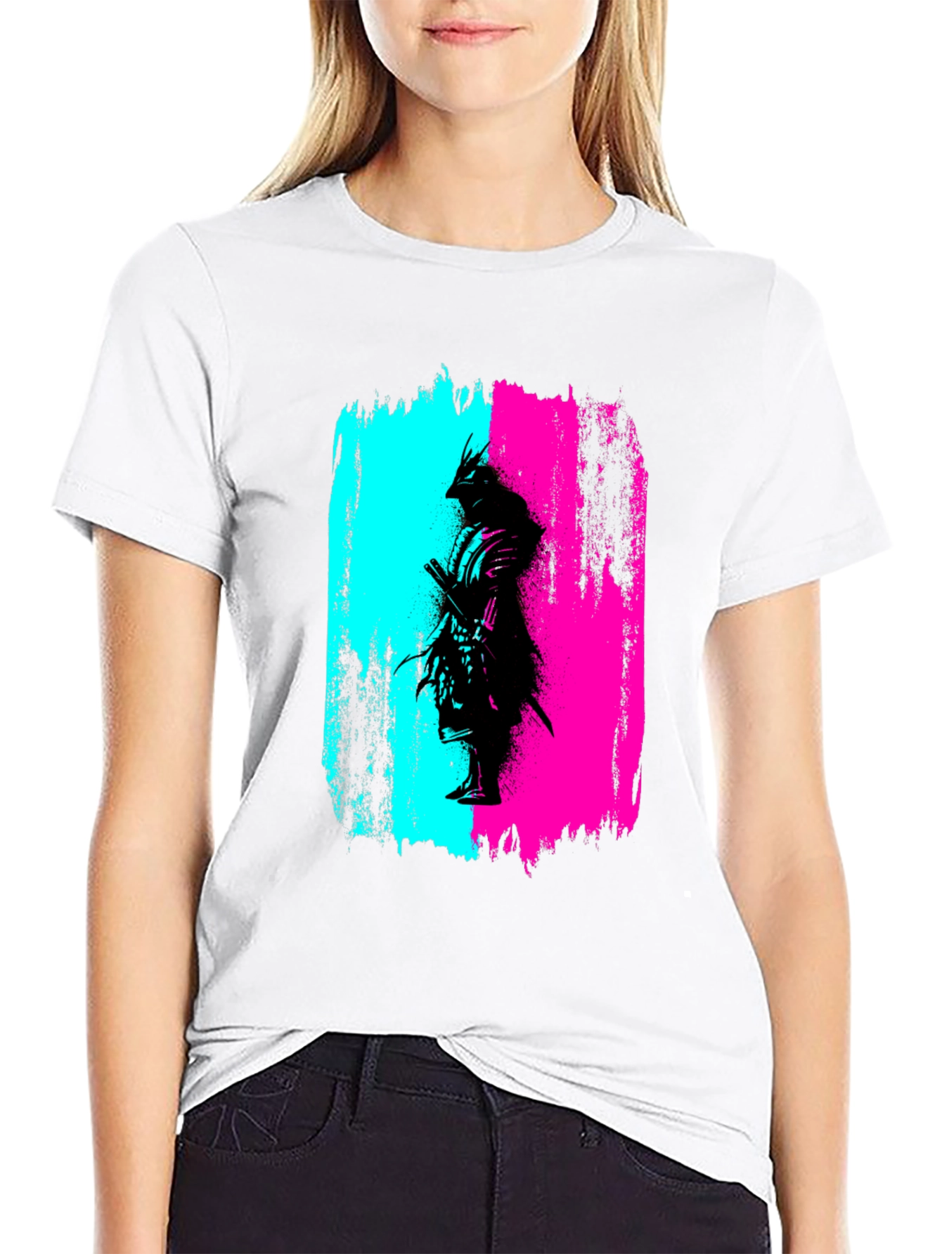 Samurai Graphic Print T-Shirt - Black