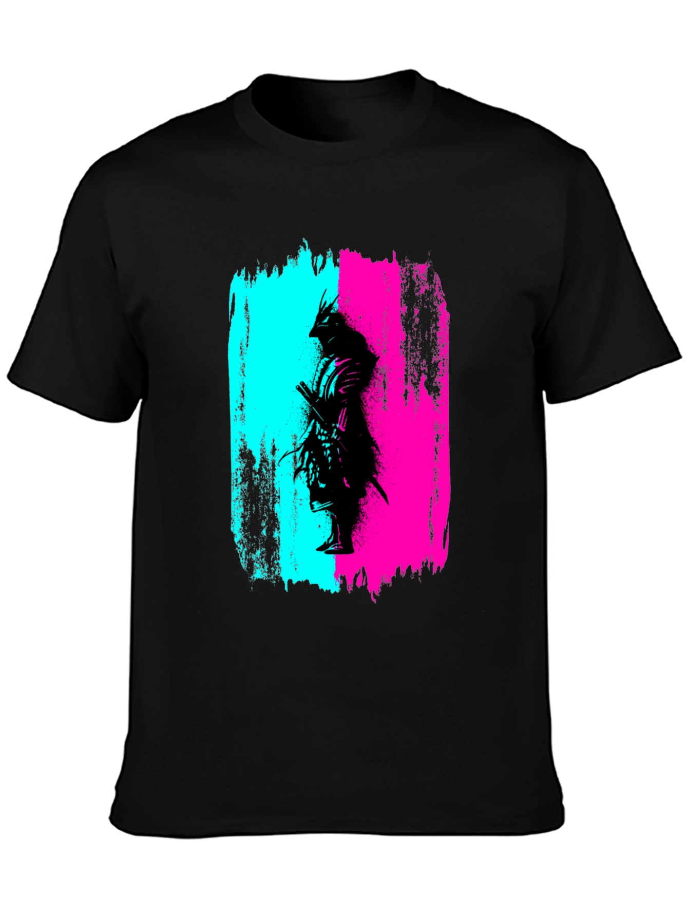 Samurai Graphic Print T-Shirt - Black