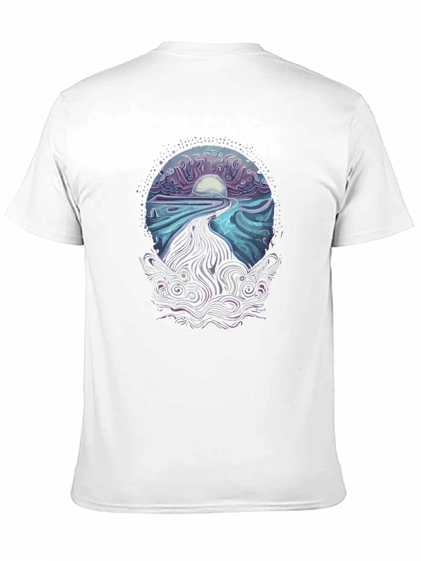Mystical Ocean Wave T-Shirt - Black