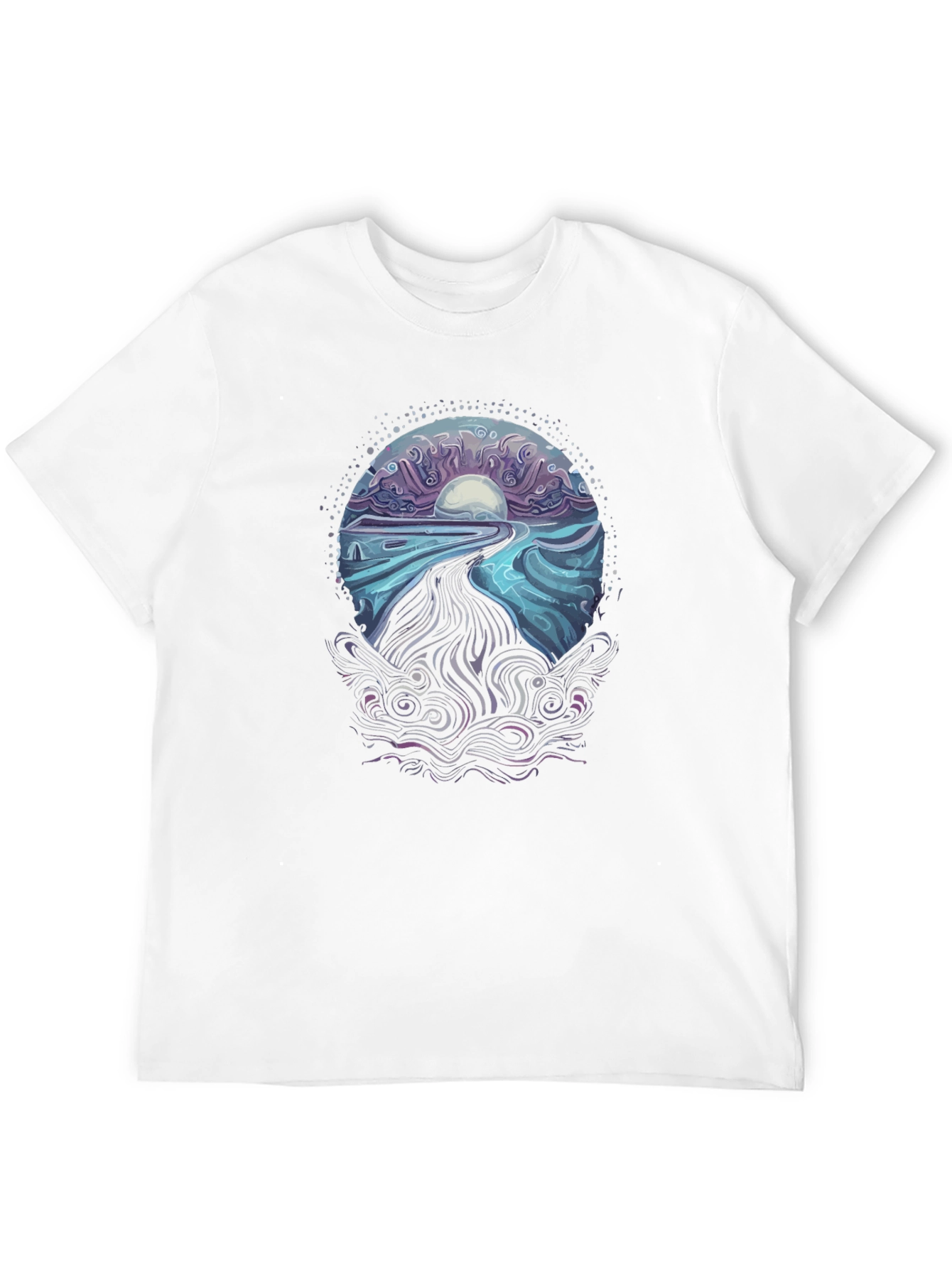 Mystical Ocean Wave T-Shirt - Black