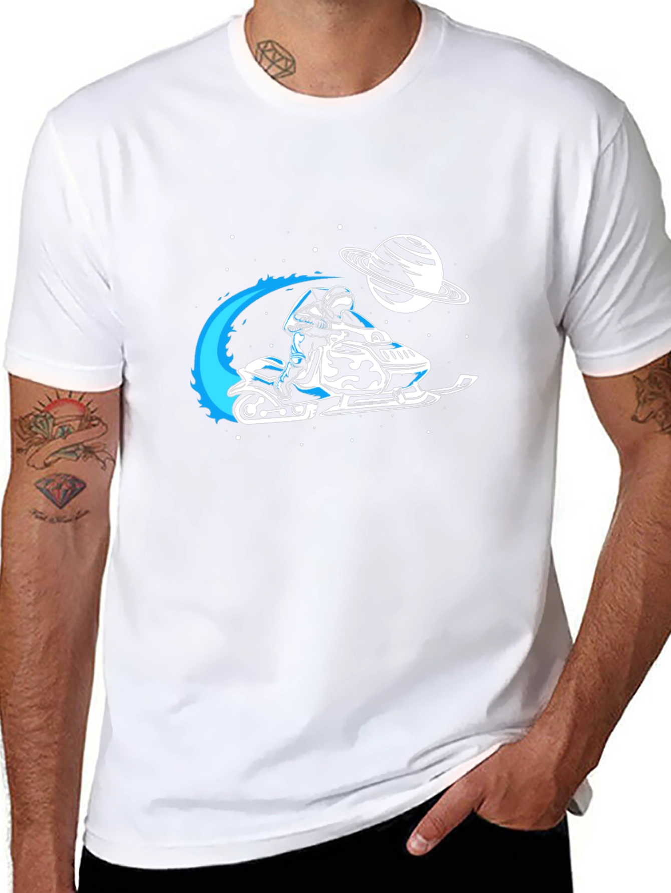 Space Snowmobile Graphic Tee - Ride Beyond Earth!