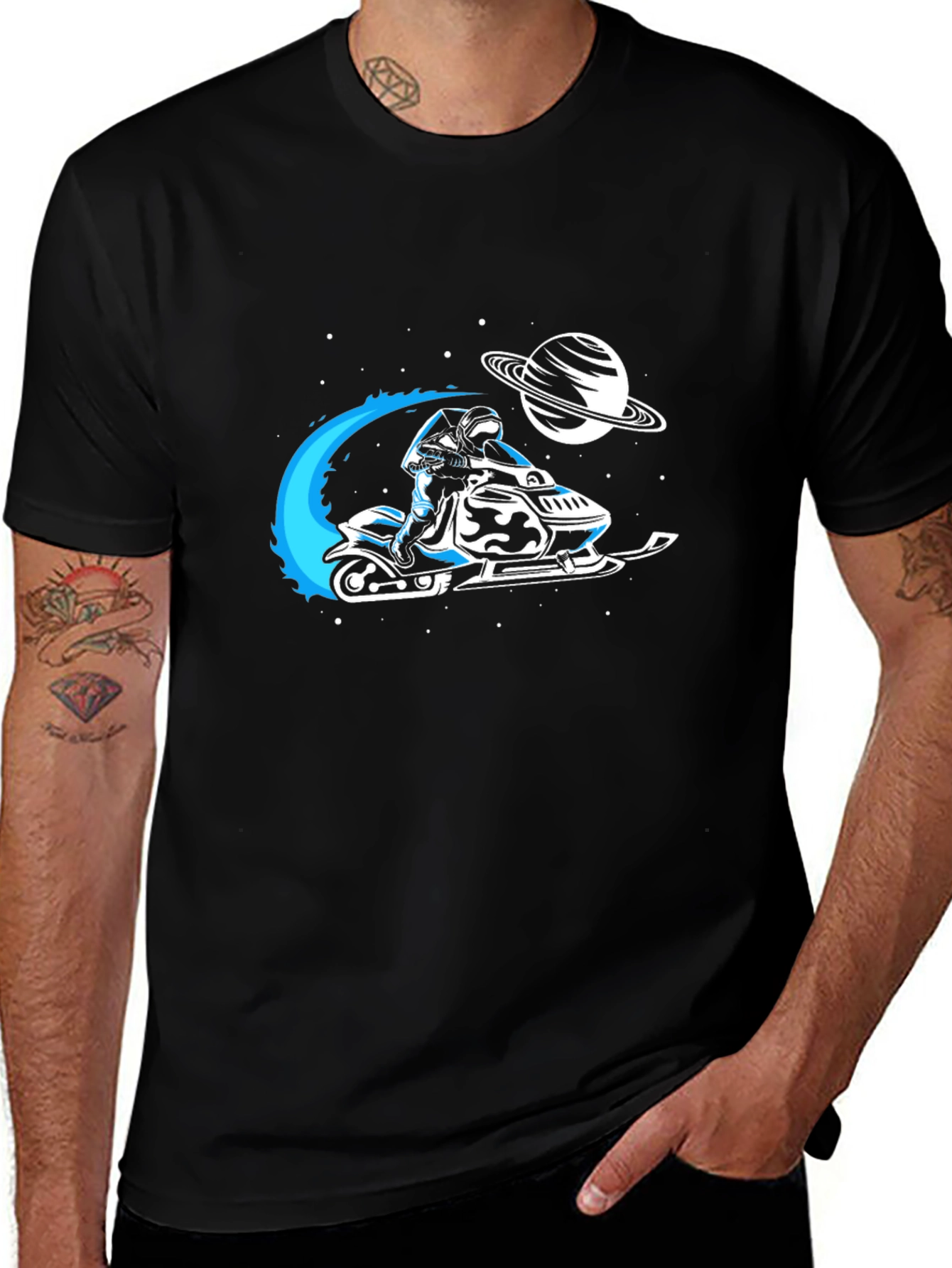 Space Snowmobile Graphic Tee - Ride Beyond Earth!