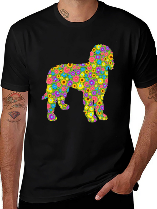 Floral Dog Graphic T-Shirt - Unique Design