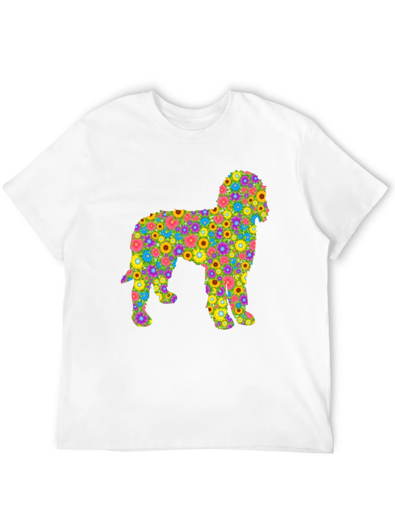 Floral Dog Graphic T-Shirt - Unique Design