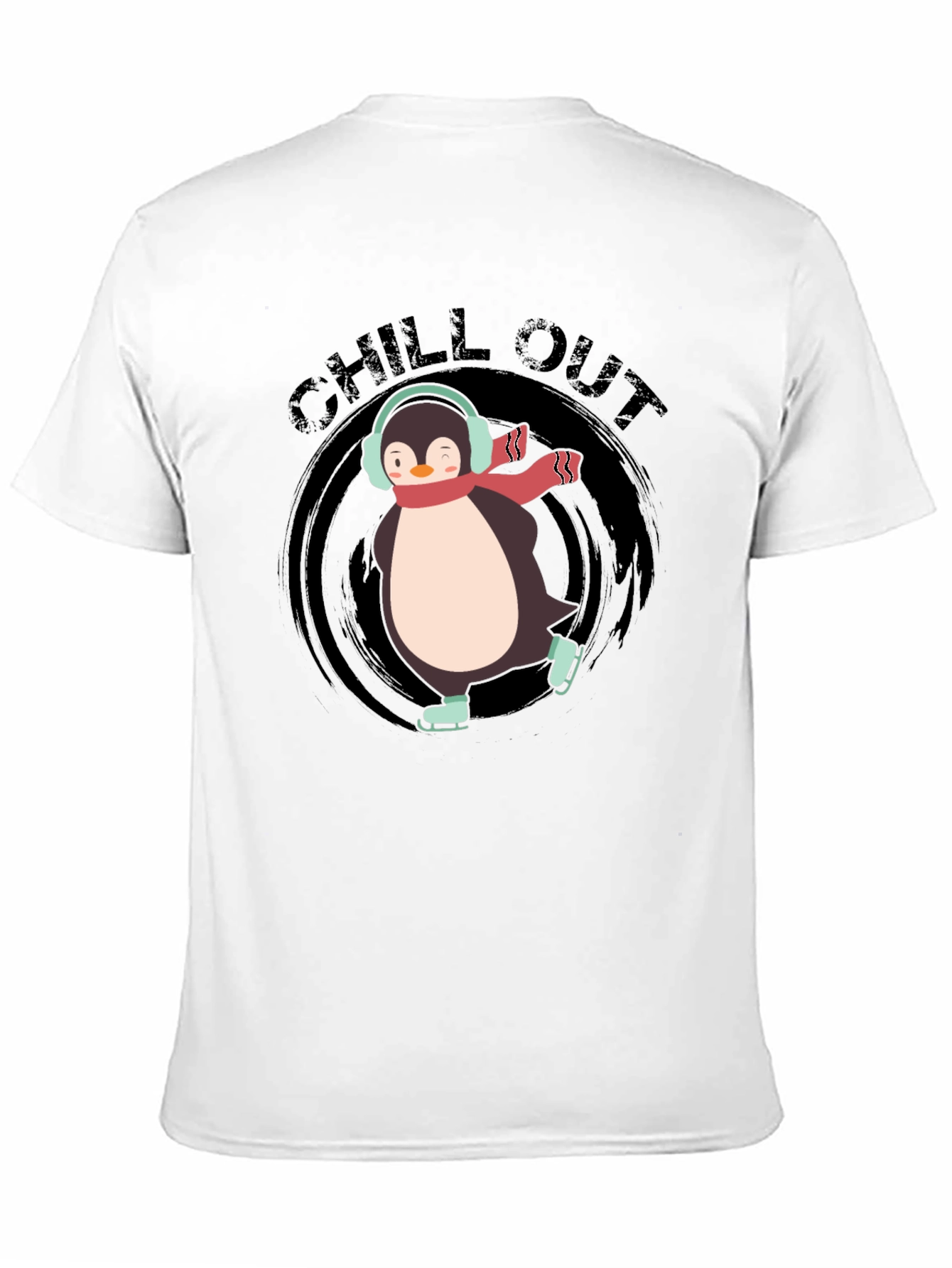 Chill Out Penguin Graphic Tee - Black