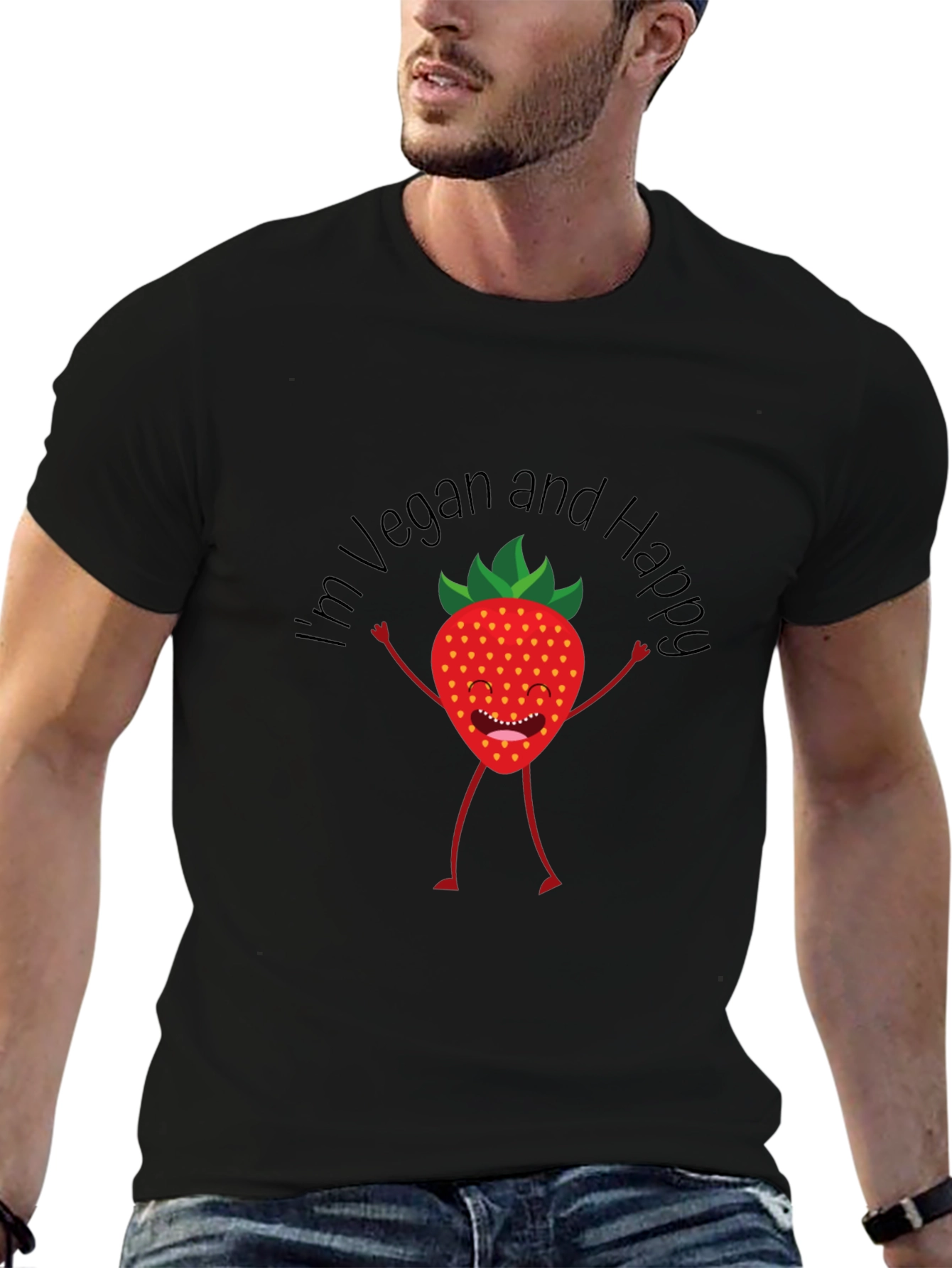 Vegan and Happy Graphic T-Shirt