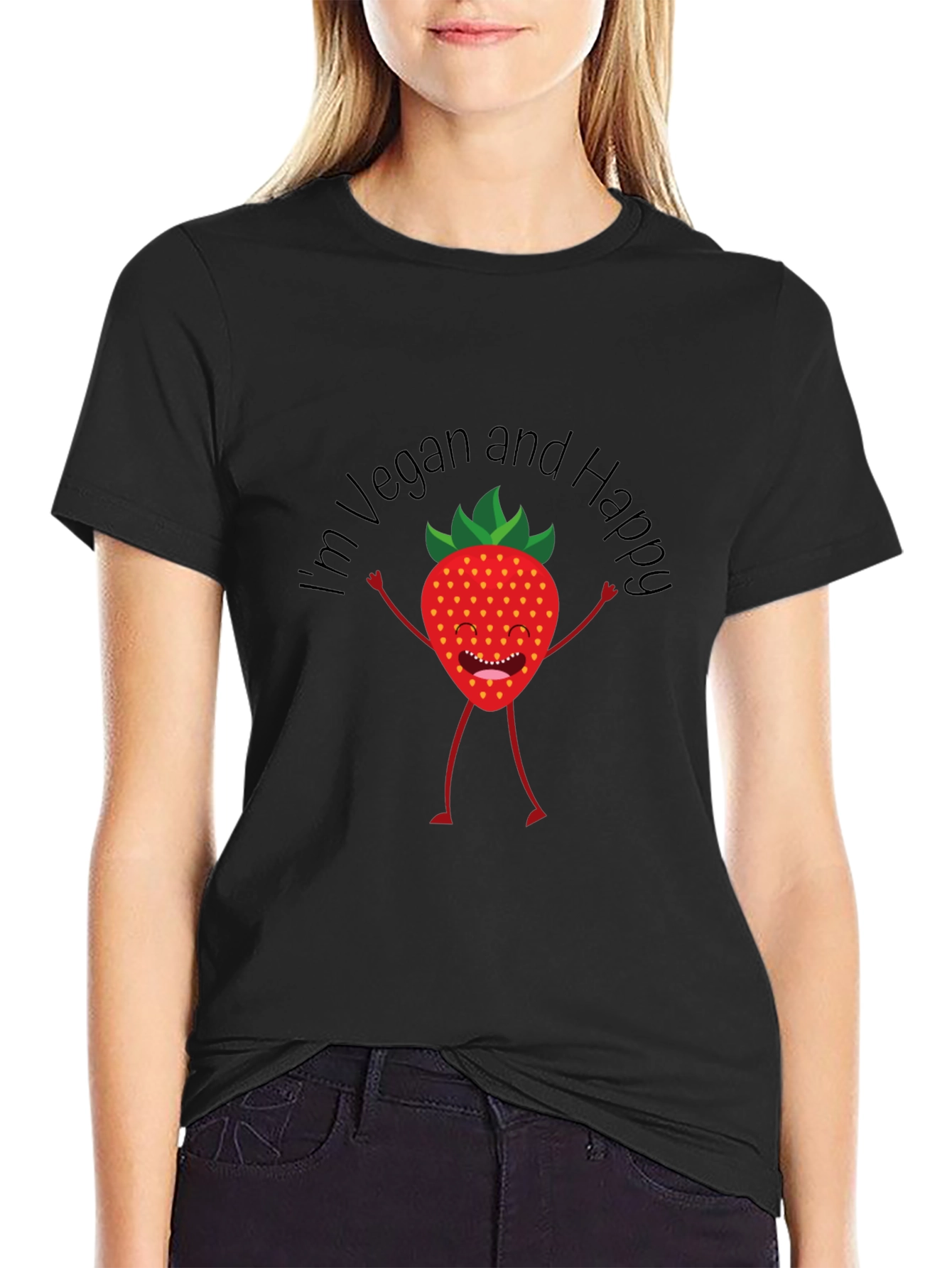 Vegan and Happy Graphic T-Shirt