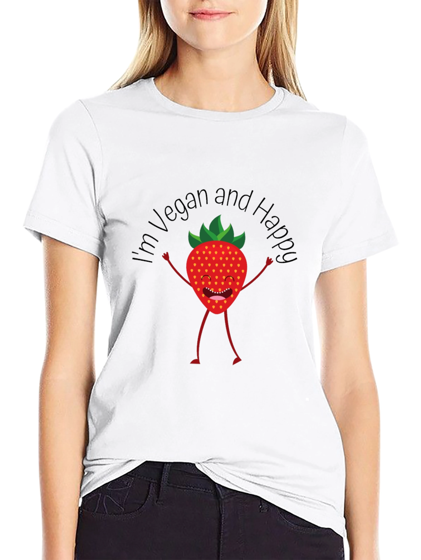 Vegan and Happy Graphic T-Shirt